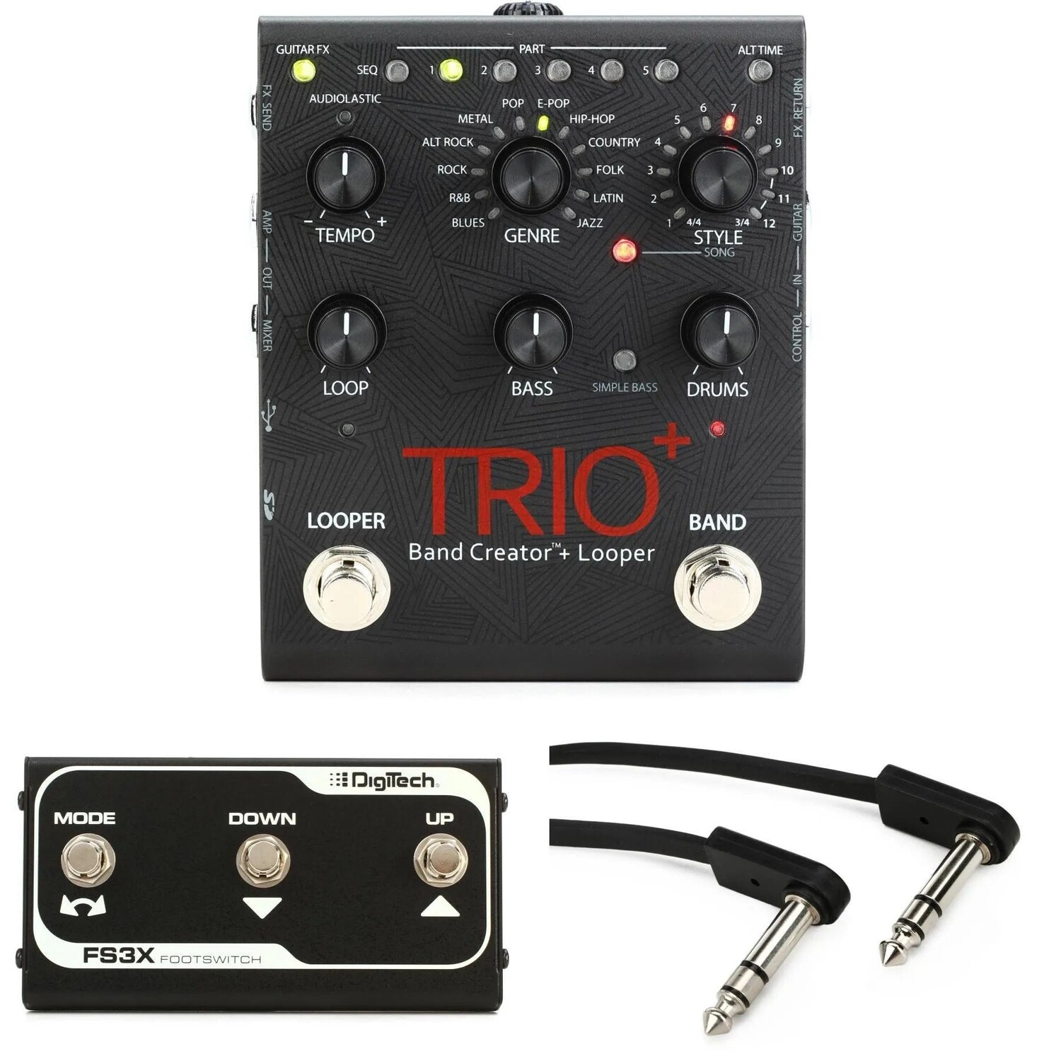 Новое устройство DigiTech Trio+ Band Creator и педаль Looper с 3-кнопочным ножным переключателем FS3X
Новое устройство DigiTech Trio+ Band Creator и педаль Looper с 3-кнопочным ножным переключателем FS3X