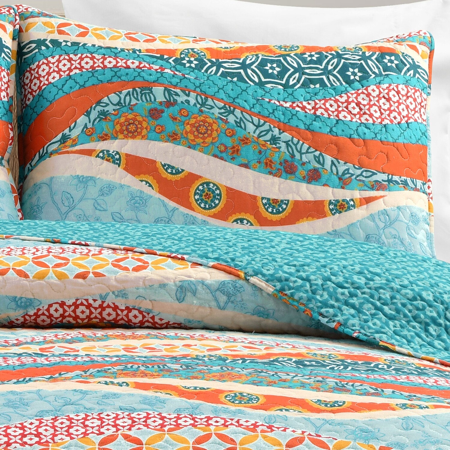 Двустороннее хлопковое одеяло Hailey Watercolor Wave, комплект из 3 предметов Lush Decor, цвет Turquoise_Multi
Двустороннее хлопковое одеяло Hailey Watercolor Wave, комплект из 3 предметов Lush Decor, цвет Turquoise_Multi
