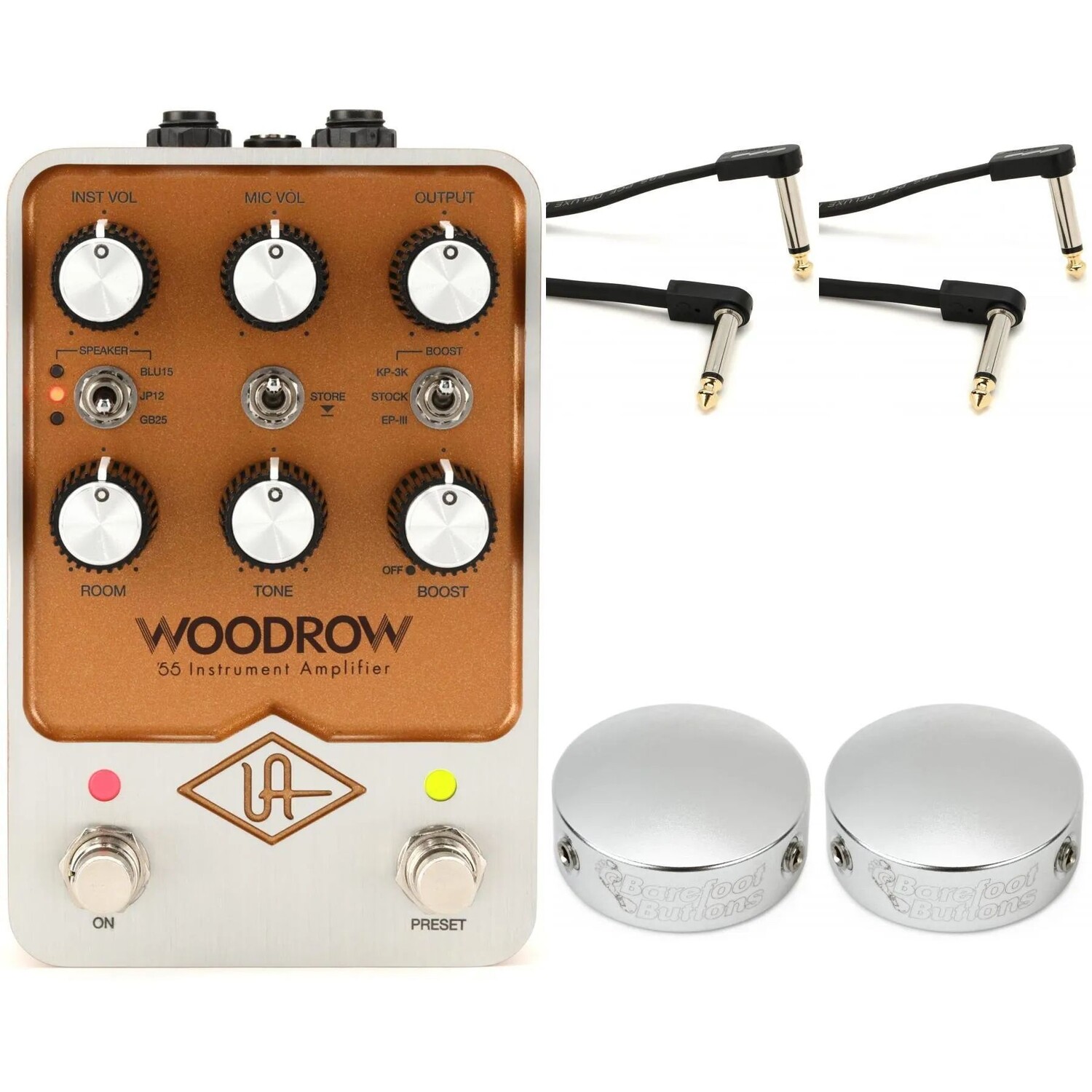 Колпачок педали инструментального усилителя Universal Audio UAFX Woodrow '55 и комплект кабелей
Колпачок педали инструментального усилителя Universal Audio UAFX Woodrow '55 и комплект кабелей