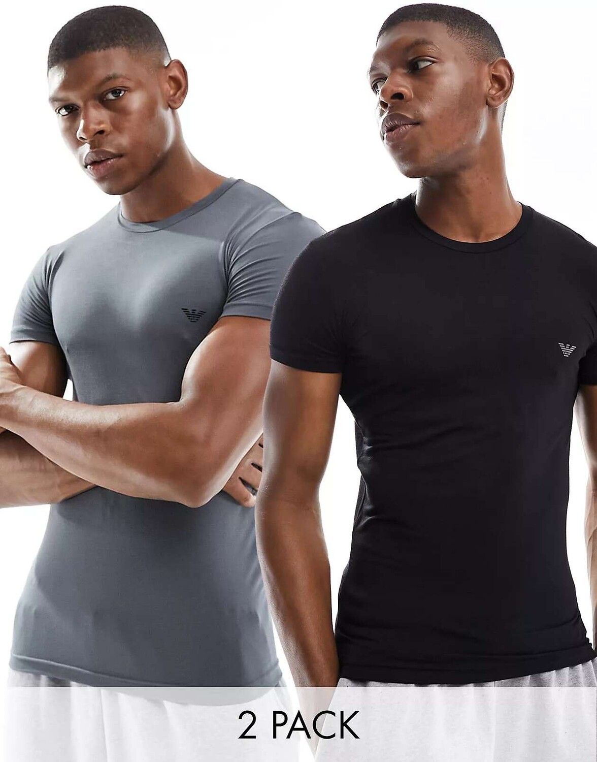 Набор из 2 бамбуковых футболок Emporio Armani Bodywear черного и серого цвета, Черный
Набор из 2 бамбуковых футболок Emporio Armani Bodywear черного и серого цвета, Черный