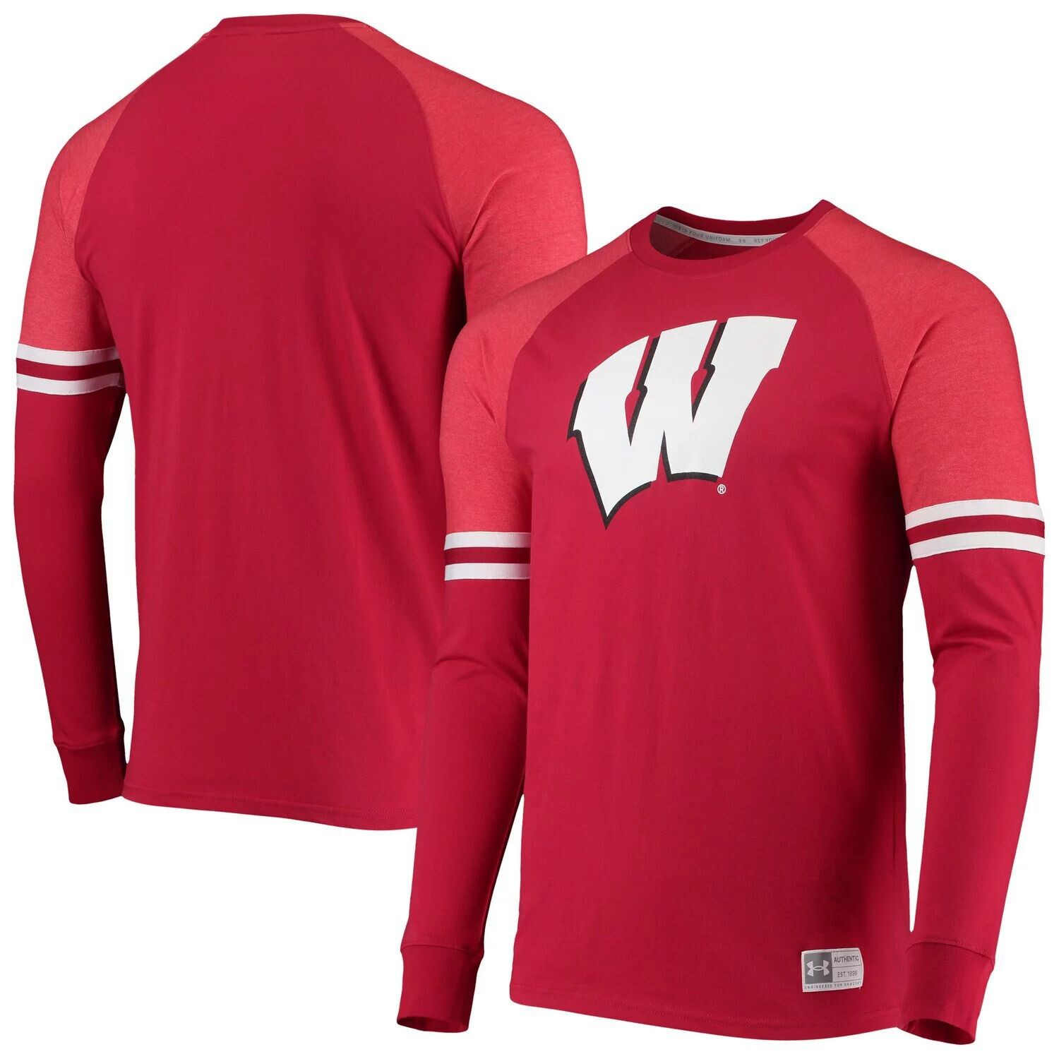 Мужская красная футболка реглан с длинными рукавами в полоску Wisconsin Badgers Game Day Under Armour
Мужская красная футболка реглан с длинными рукавами в полоску Wisconsin Badgers Game Day Under Armour