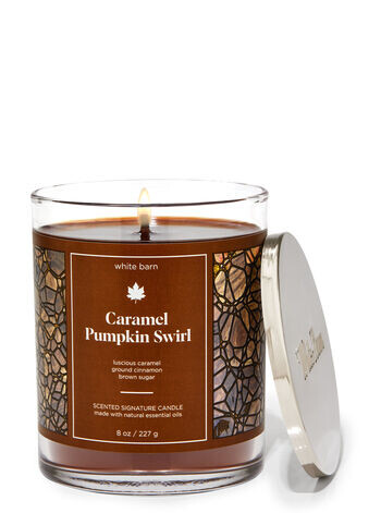 Фирменная свеча с одним фитилем Caramel Pumpkin Swirl, 8 oz / 227 g, Bath and Body Works
Фирменная свеча с одним фитилем Caramel Pumpkin Swirl, 8 oz / 227 g, Bath and Body Works