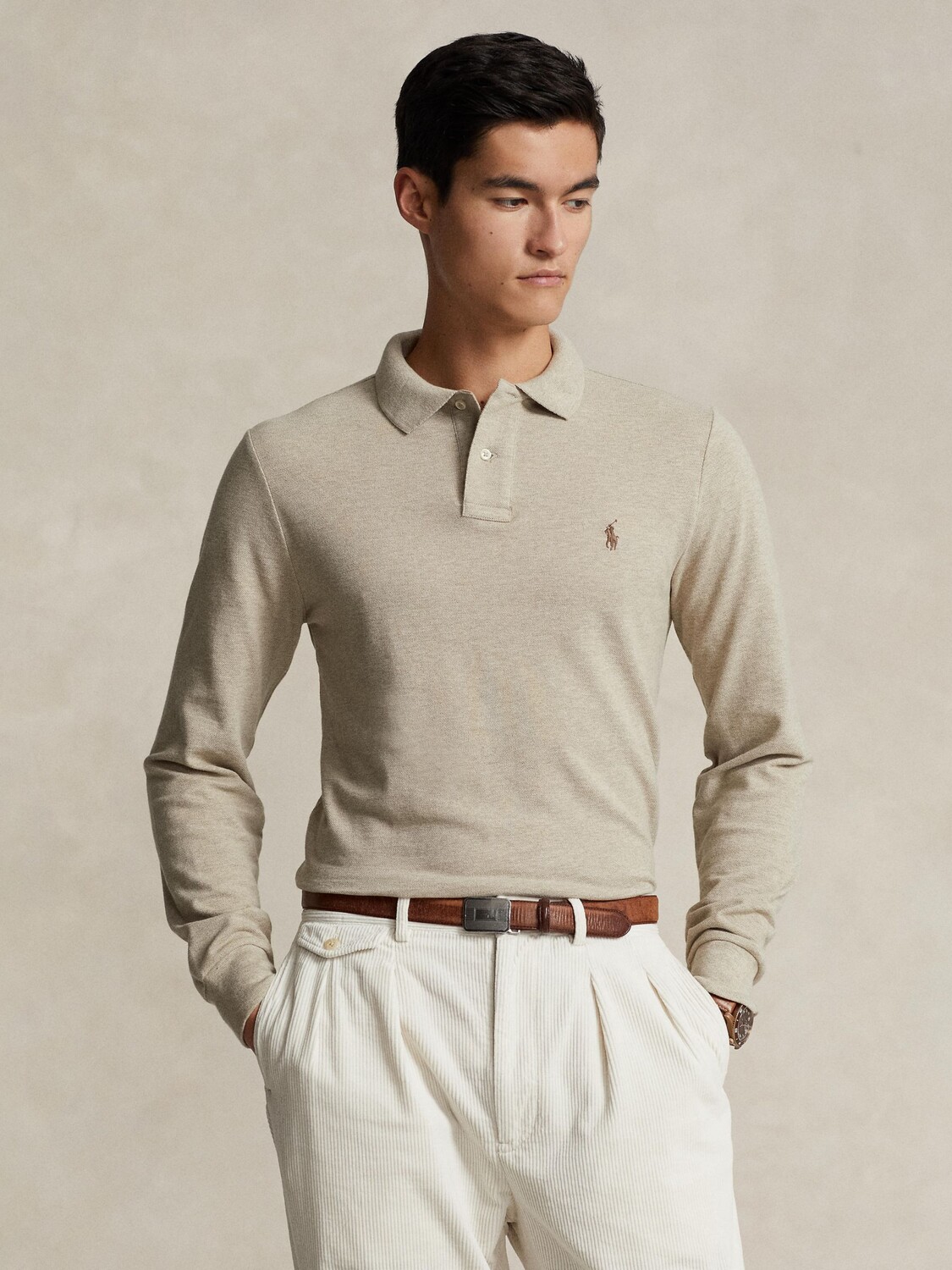 Рубашка поло с длинными рукавами Polo Custom Slim Fit Ralph Lauren, натуральный бежевый
Рубашка поло с длинными рукавами Polo Custom Slim Fit Ralph Lauren, натуральный бежевый