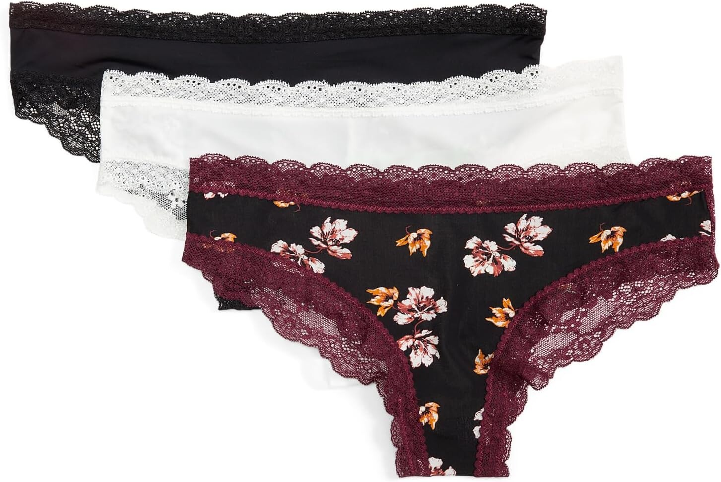 Комплект из трех хипстеров Aiden с кружевной спинкой Honeydew Intimates, цвет Black/White/Black Floral
Комплект из трех хипстеров Aiden с кружевной спинкой Honeydew Intimates, цвет Black/White/Black Floral