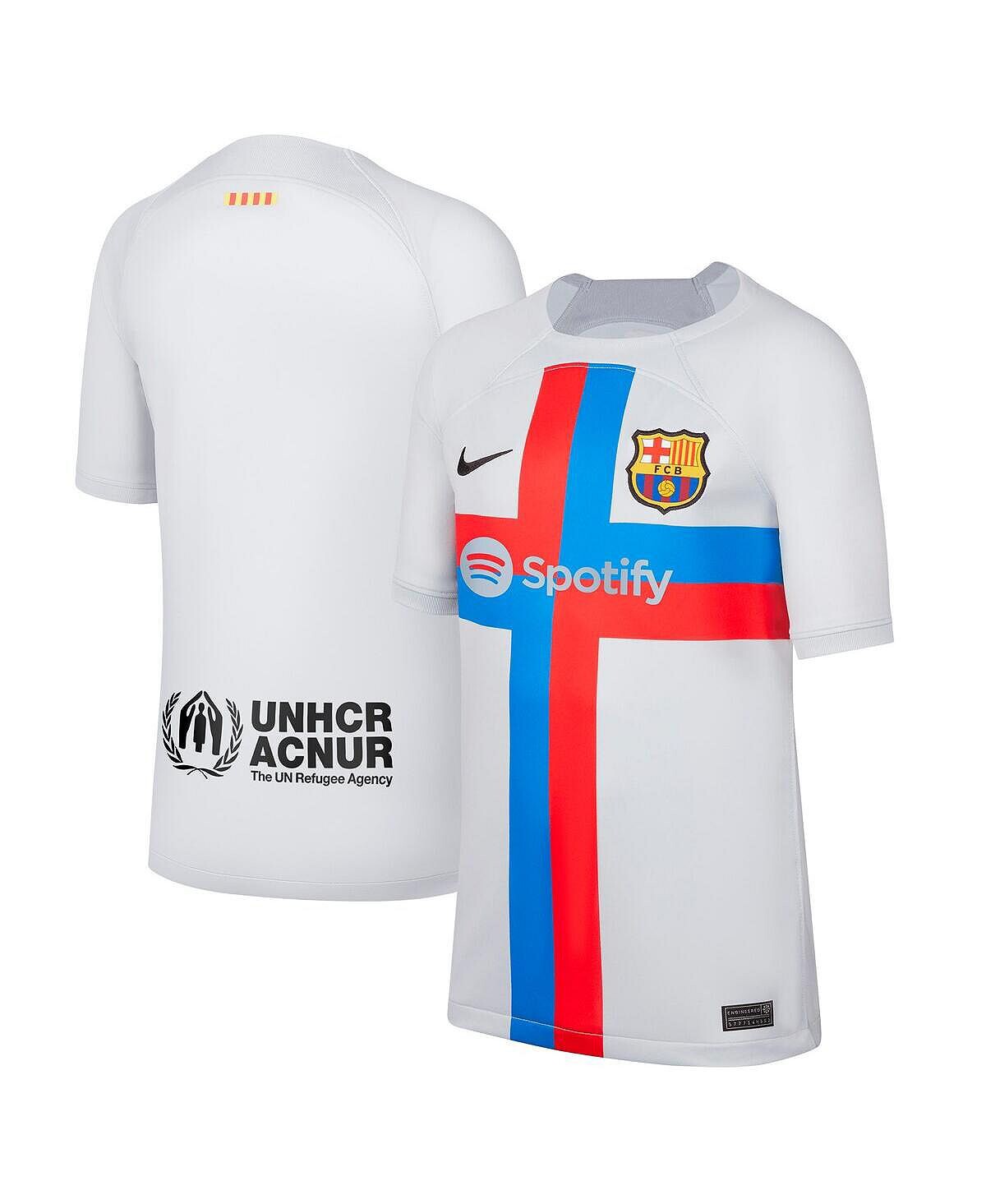 Серая футболка Big Boys Barcelona 2022/23 Third Breathe Stadium, пустая футболка Nike
Серая футболка Big Boys Barcelona 2022/23 Third Breathe Stadium, пустая футболка Nike