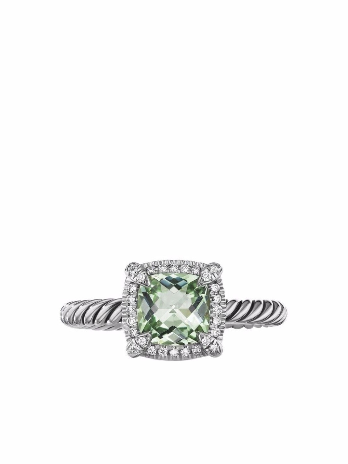 Серебряное кольцо Petite Chatelaine с празолитом и бриллиантами David Yurman, серебряный
Серебряное кольцо Petite Chatelaine с празолитом и бриллиантами David Yurman, серебряный