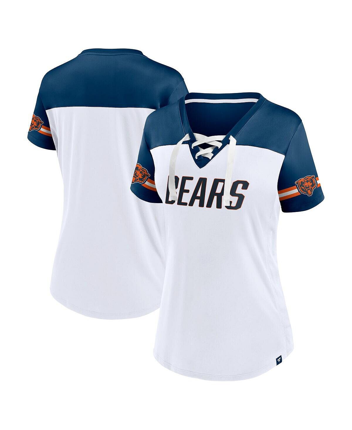 Женская белая футболка Chicago Bears Dueling с наклонным v-образным вырезом и шнуровкой Fanatics, белый
Женская белая футболка Chicago Bears Dueling с наклонным v-образным вырезом и шнуровкой Fanatics, белый