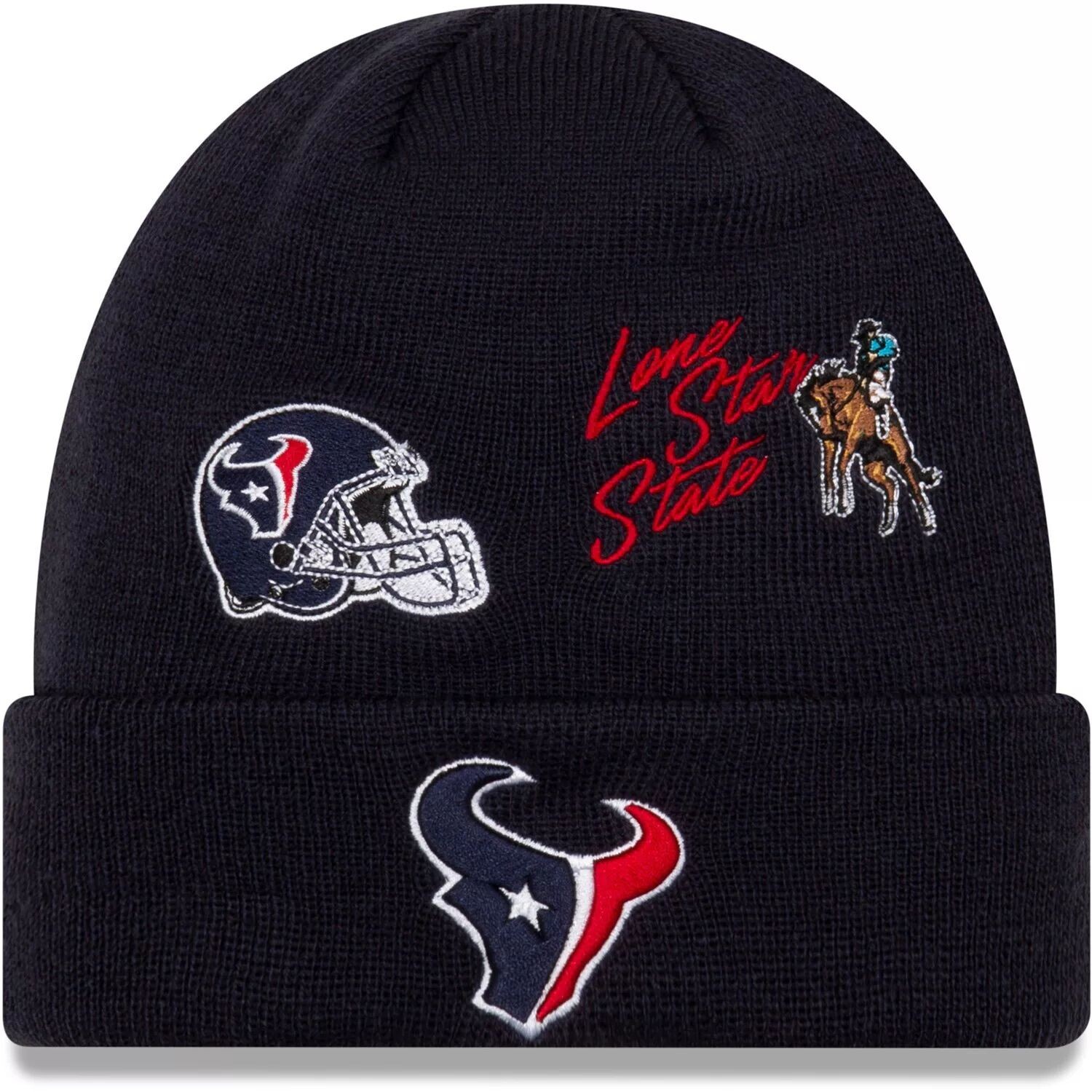Мужская темно-синяя вязаная шапка New Era Houston Texans City Transit с манжетами
Мужская темно-синяя вязаная шапка New Era Houston Texans City Transit с манжетами