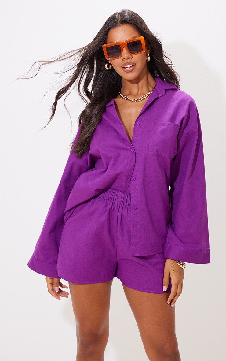 PrettyLittleThing Пурпурная свободная рубашка с ткаными рукавами и объемными рукавами
PrettyLittleThing Пурпурная свободная рубашка с ткаными рукавами и объемными рукавами