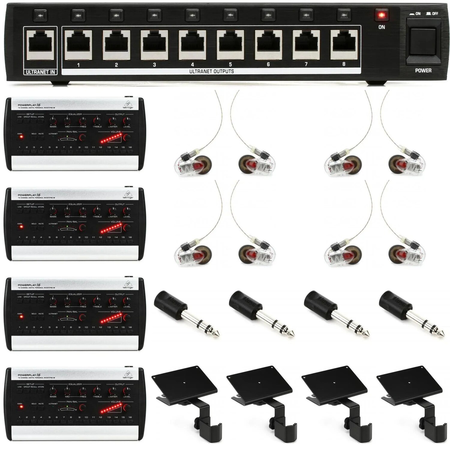 Система персонального мониторинга Behringer P16M с внутриканальными мониторами P16D и Westone
Система персонального мониторинга Behringer P16M с внутриканальными мониторами P16D и Westone