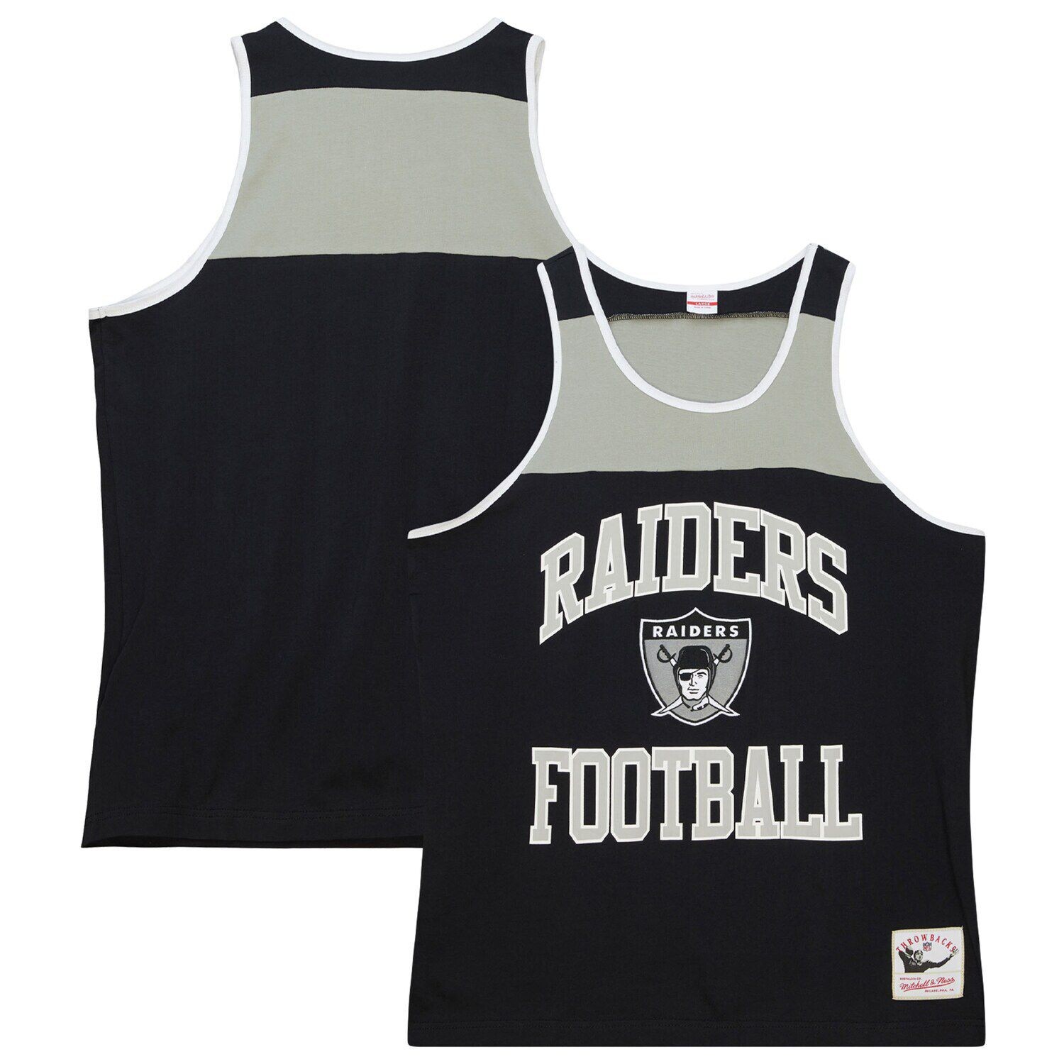 Мужская майка Mitchell & Ness черного/серебристого цвета с цветными блоками Las Vegas Raiders Heritage
Мужская майка Mitchell & Ness черного/серебристого цвета с цветными блоками Las Vegas Raiders Heritage