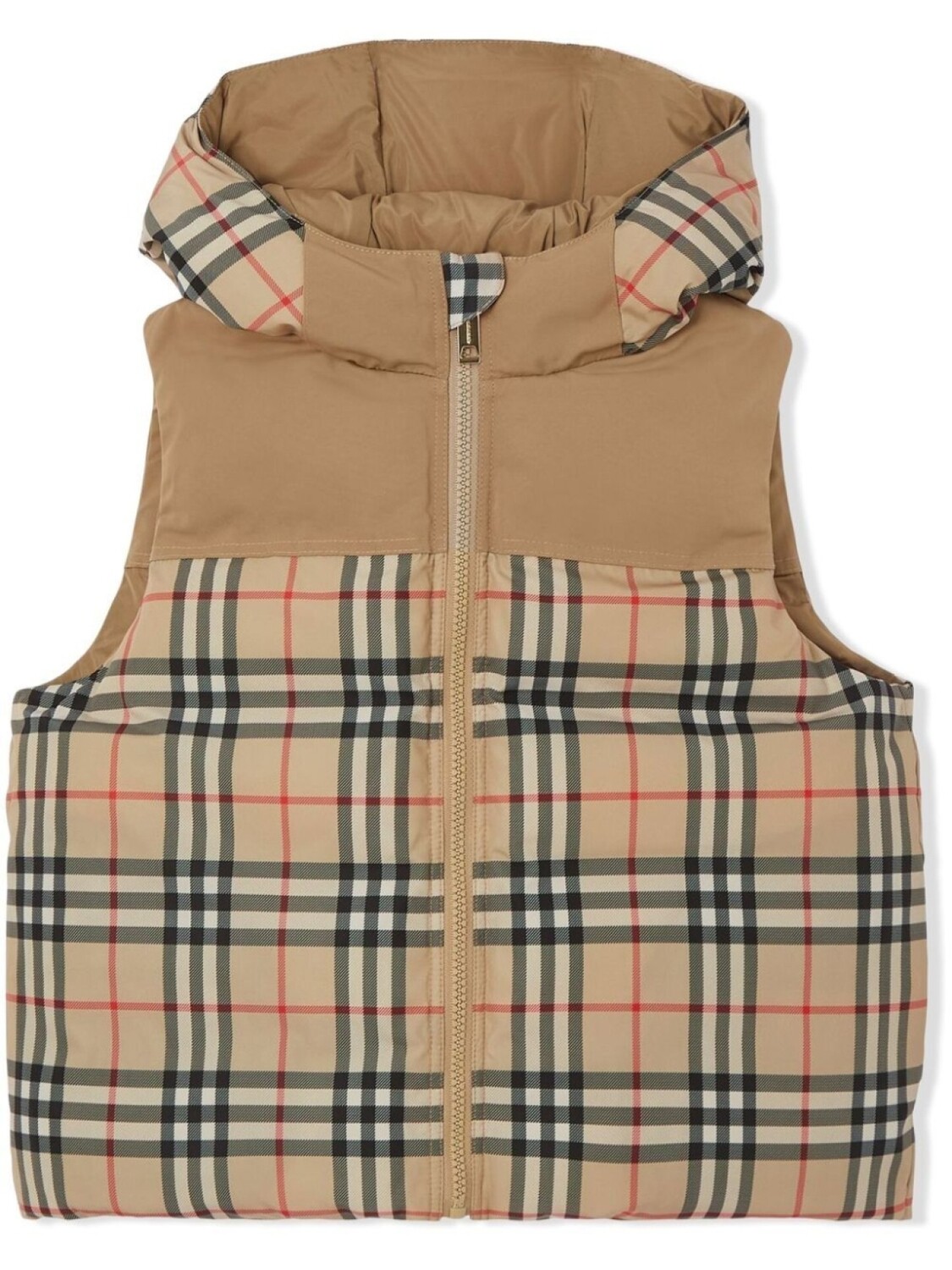 Burberry Kids двусторонний жилет в клетку Vintage Check с капюшоном, нейтральный цвет
Burberry Kids двусторонний жилет в клетку Vintage Check с капюшоном, нейтральный цвет