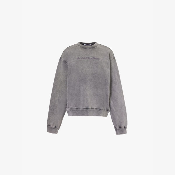 Толстовка свободного кроя из хлопкового трикотажа с выцветшим фирменным принтом Acne Studios, серый
Толстовка свободного кроя из хлопкового трикотажа с выцветшим фирменным принтом Acne Studios, серый