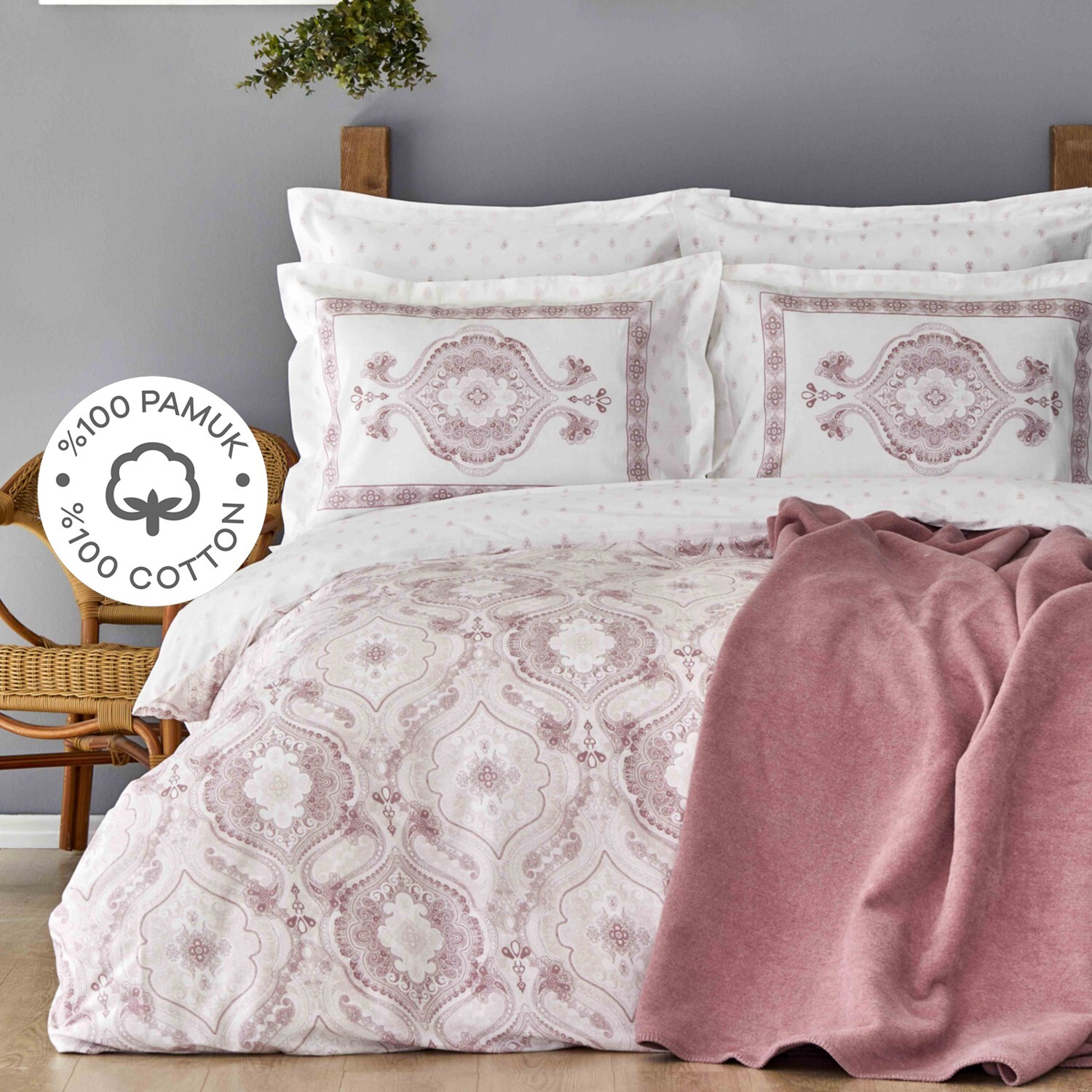 Karaca Home Arlen Powder Комплект постельного белья из 100% хлопка, комплект одеял
Karaca Home Arlen Powder Комплект постельного белья из 100% хлопка, комплект одеял