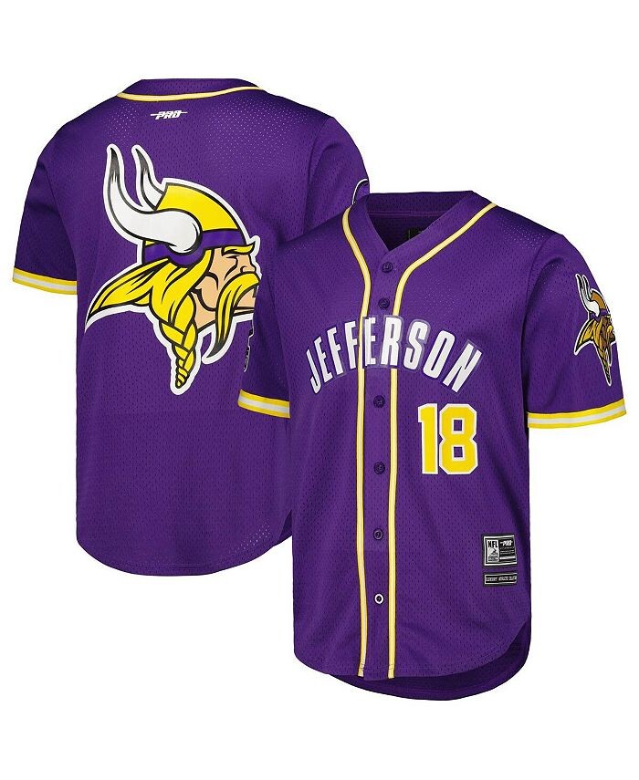 Мужская бейсбольная футболка на пуговицах Justin Jefferson Purple Minnesota Vikings в сетку Pro Standard, фиолетовый
Мужская бейсбольная футболка на пуговицах Justin Jefferson Purple Minnesota Vikings в сетку Pro Standard, фиолетовый