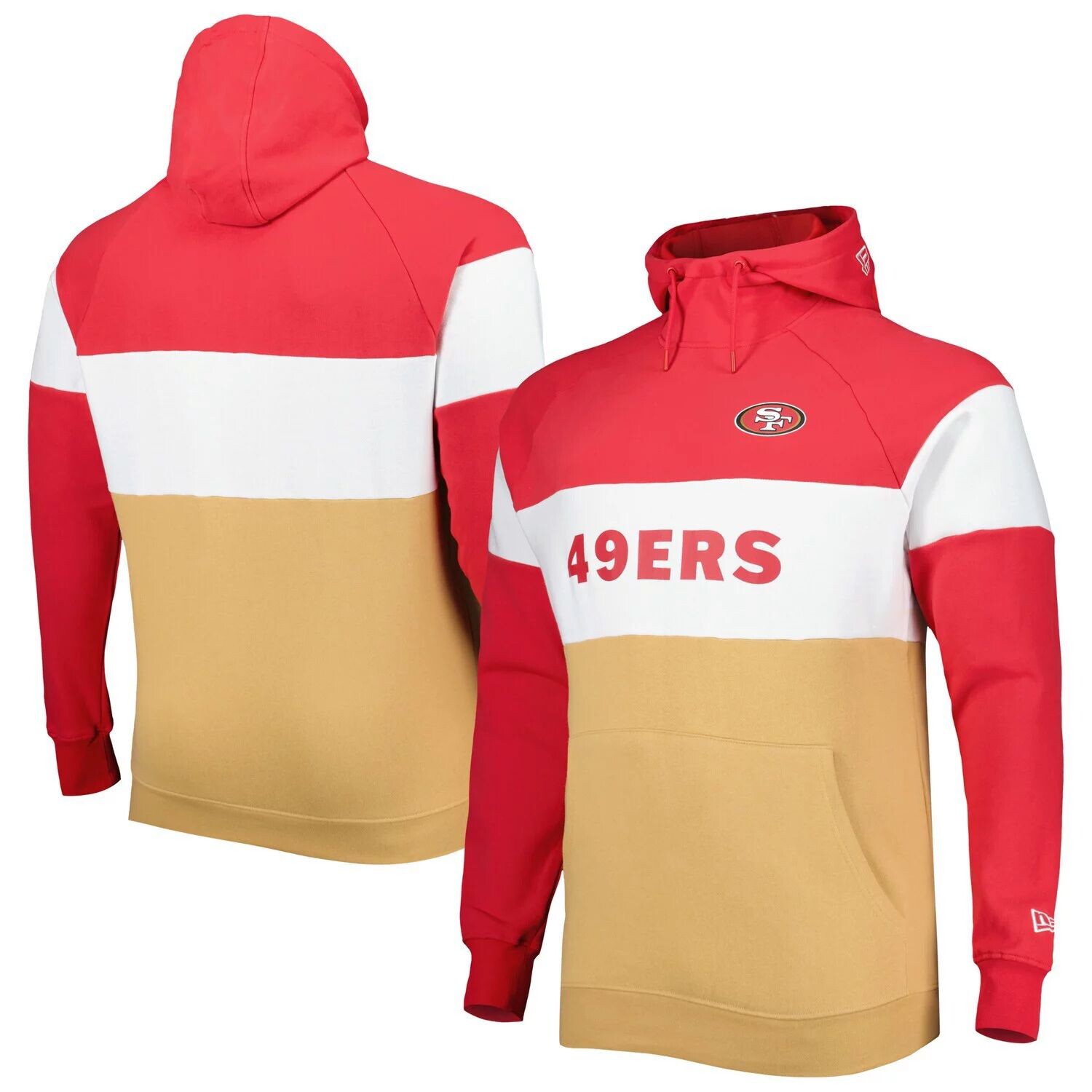 Мужской флисовый пуловер с капюшоном алого/золотого цвета San Francisco 49ers Big & Tall Current с цветными блоками New Era, Желтый
Мужской флисовый пуловер с капюшоном алого/золотого цвета San Francisco 49ers Big & Tall Current с цветными блоками New Era, Желтый