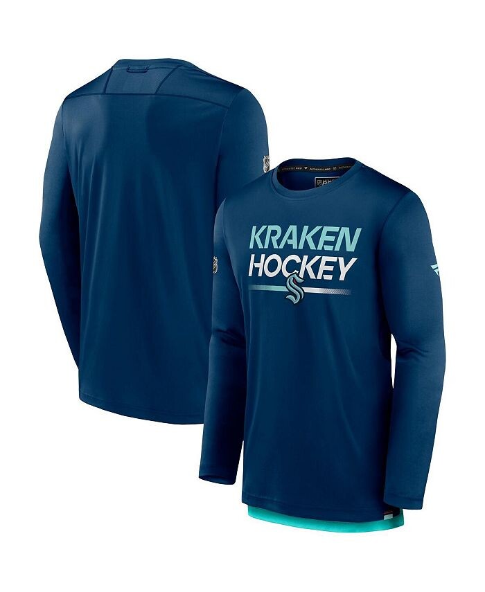 Мужская футболка с длинным рукавом с фирменным логотипом Deep Sea Seattle Kraken Authentic Pro Fanatics, синий
Мужская футболка с длинным рукавом с фирменным логотипом Deep Sea Seattle Kraken Authentic Pro Fanatics, синий