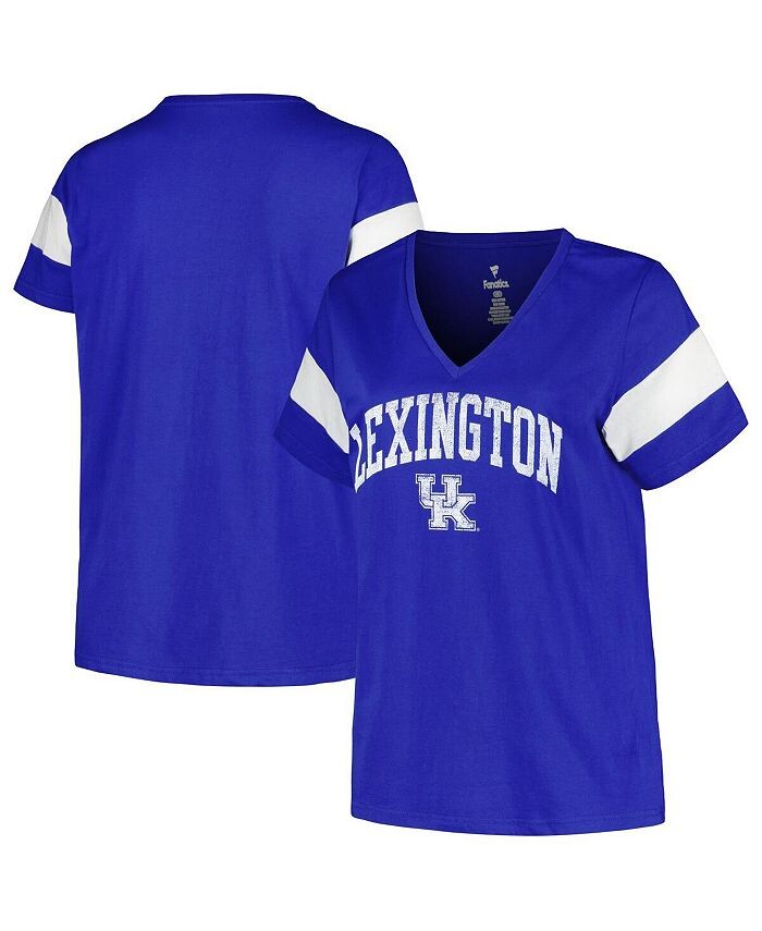 Женская футболка с v-образным вырезом и круглым вырезом в полоску Royal Distressed Kentucky Wildcats больших размеров Profile, синий
Женская футболка с v-образным вырезом и круглым вырезом в полоску Royal Distressed Kentucky Wildcats больших размеров Profile, синий
