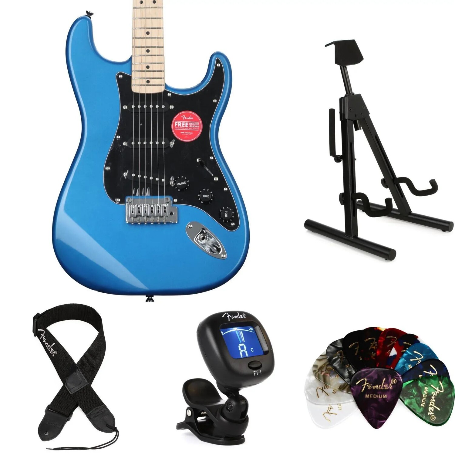 Комплект Squier Affinity Stratocaster Essentials — цвет Lake Placid Blue с накладкой на гриф Indian Laurel
Комплект Squier Affinity Stratocaster Essentials — цвет Lake Placid Blue с накладкой на гриф Indian Laurel