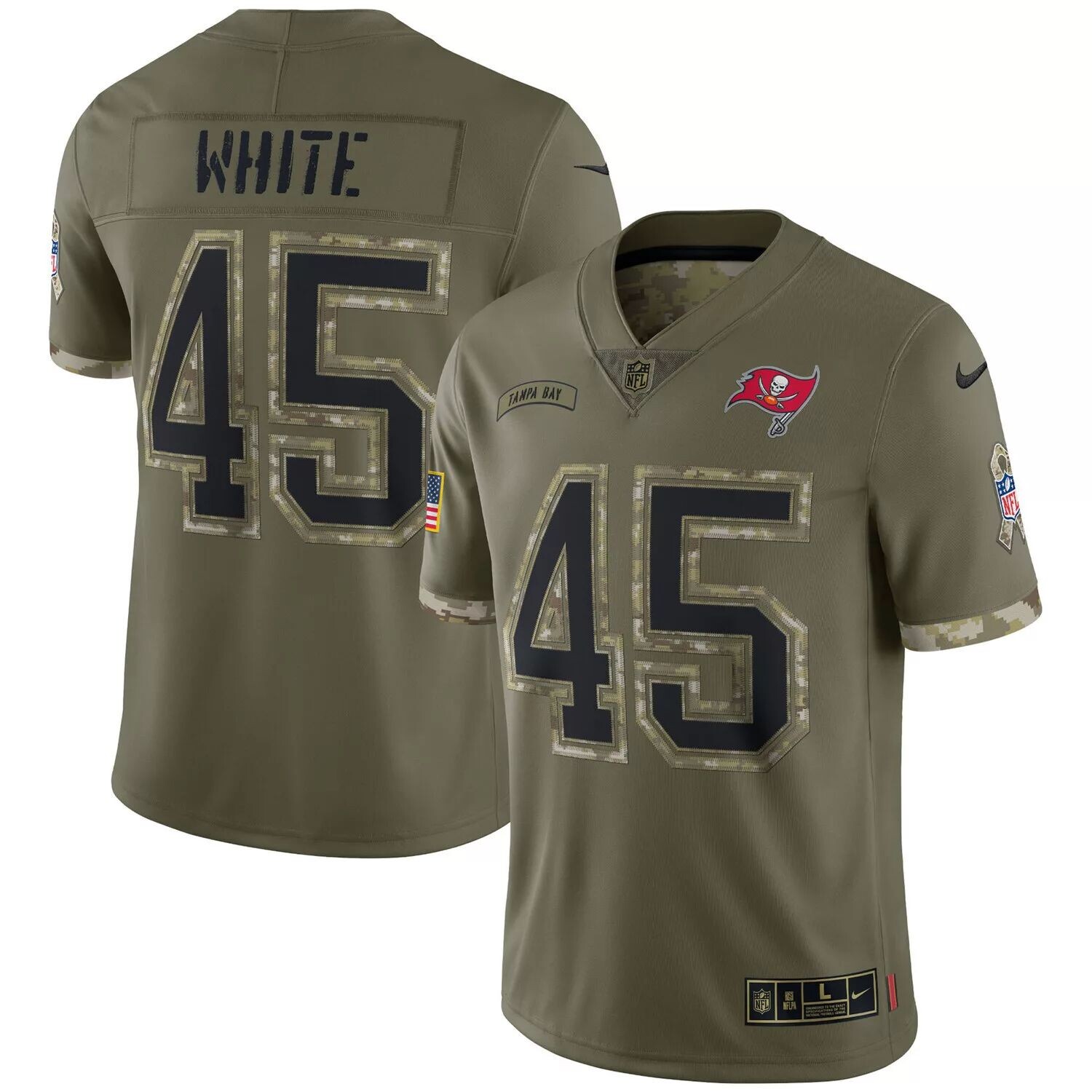 Мужское джерси Devin White Olive Tampa Bay Buccaneers 2022 Salute To Service Limited Nike
Мужское джерси Devin White Olive Tampa Bay Buccaneers 2022 Salute To Service Limited Nike