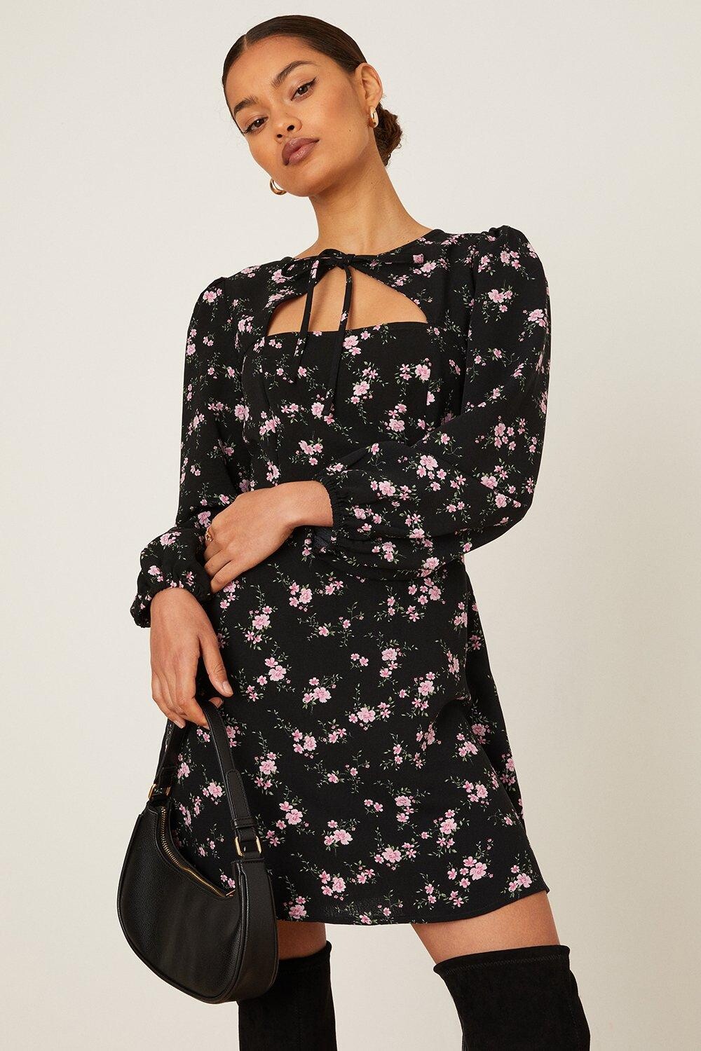 Мини-платье Petite Ditsy с цветочным принтом и завязками на шее Dorothy Perkins, черный
Мини-платье Petite Ditsy с цветочным принтом и завязками на шее Dorothy Perkins, черный