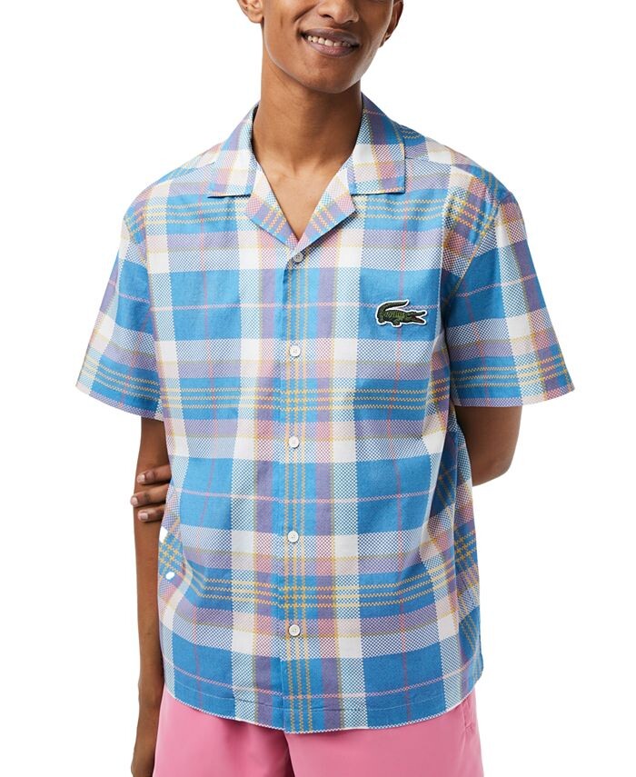 Мужская клетчатая рубашка свободного кроя с короткими рукавами Heritage Lacoste, синий
Мужская клетчатая рубашка свободного кроя с короткими рукавами Heritage Lacoste, синий