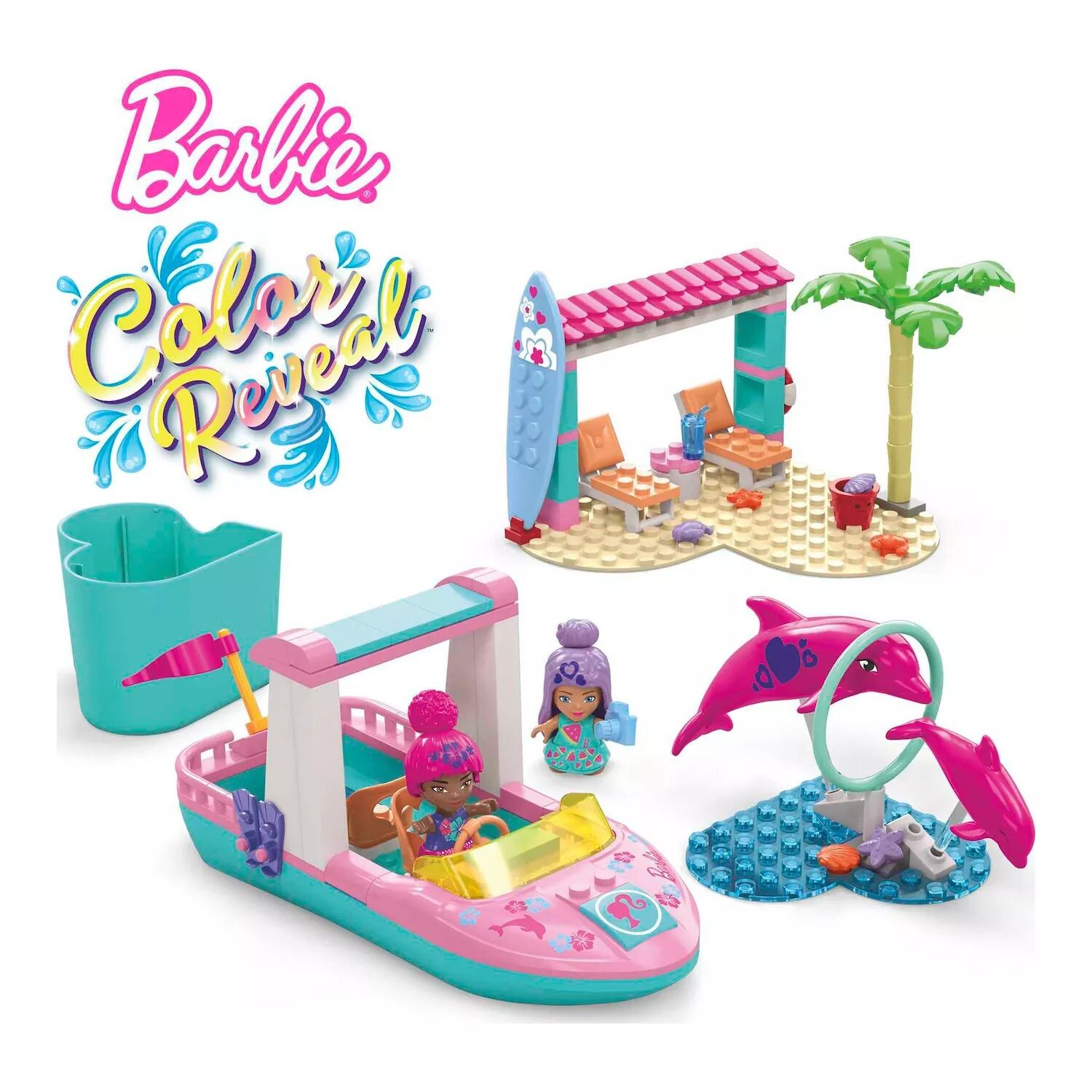 Набор MEGA Barbie Color Reveal Dolphin Exploration с более чем 10 сюрпризами Mega Bloks
Набор MEGA Barbie Color Reveal Dolphin Exploration с более чем 10 сюрпризами Mega Bloks