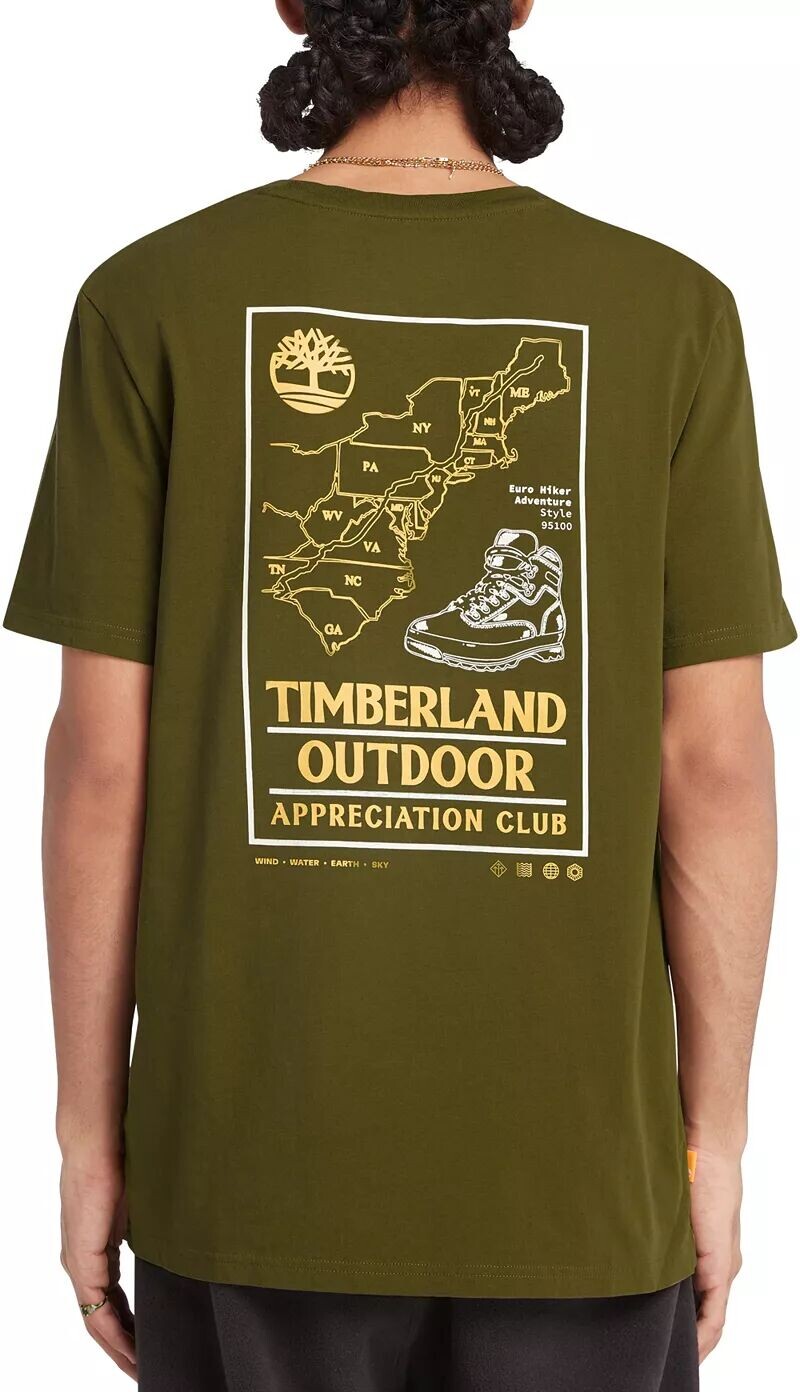 Timberland Мужская уличная футболка с короткими рукавами и рисунком, темно-оливковый
Timberland Мужская уличная футболка с короткими рукавами и рисунком, темно-оливковый