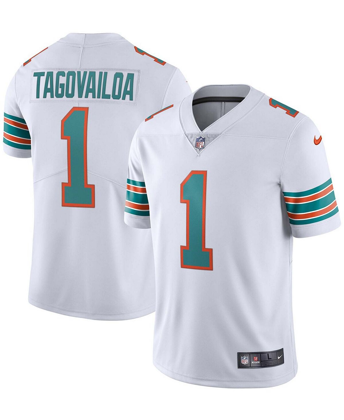 Мужская белая майка Tua Tagovailoa Miami Dolphins 2nd Alternate Vapor Limited Nike
Мужская белая майка Tua Tagovailoa Miami Dolphins 2nd Alternate Vapor Limited Nike