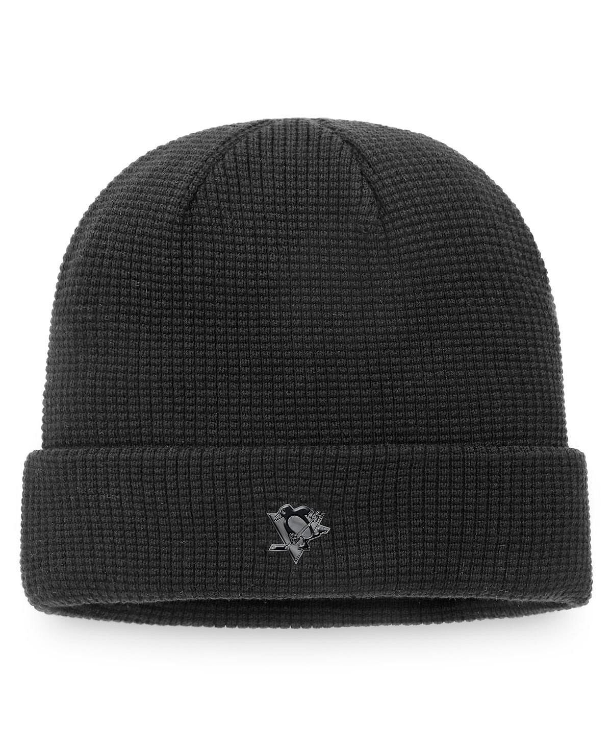 Мужская фирменная черная вязаная шапка Pittsburgh Penguins Authentic Pro Black Ice с манжетами Fanatics
Мужская фирменная черная вязаная шапка Pittsburgh Penguins Authentic Pro Black Ice с манжетами Fanatics