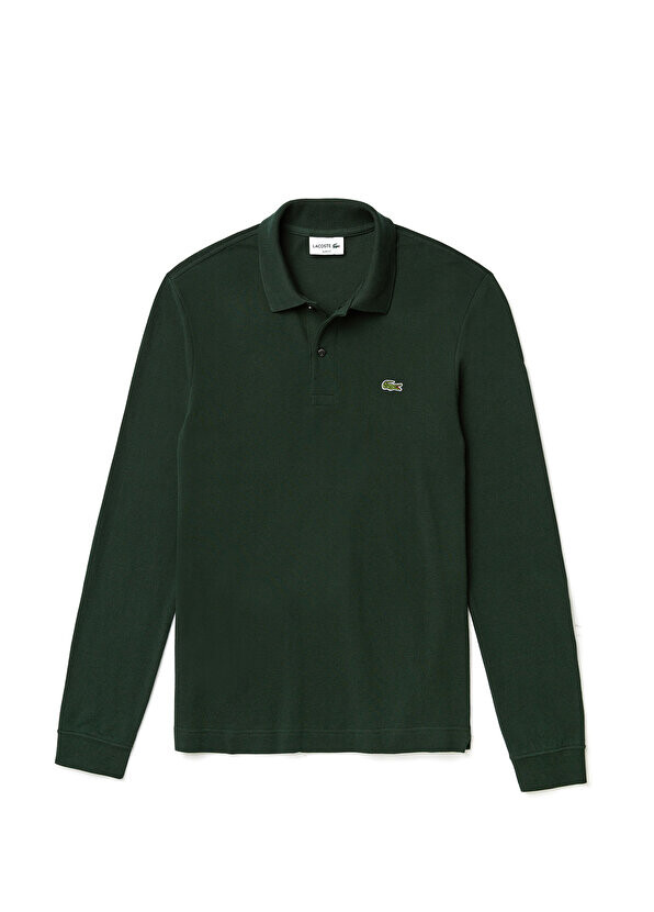 Темно-зеленая мужская футболка-поло приталенного кроя с длинным рукавом Lacoste, Зеленый
Темно-зеленая мужская футболка-поло приталенного кроя с длинным рукавом Lacoste, Зеленый