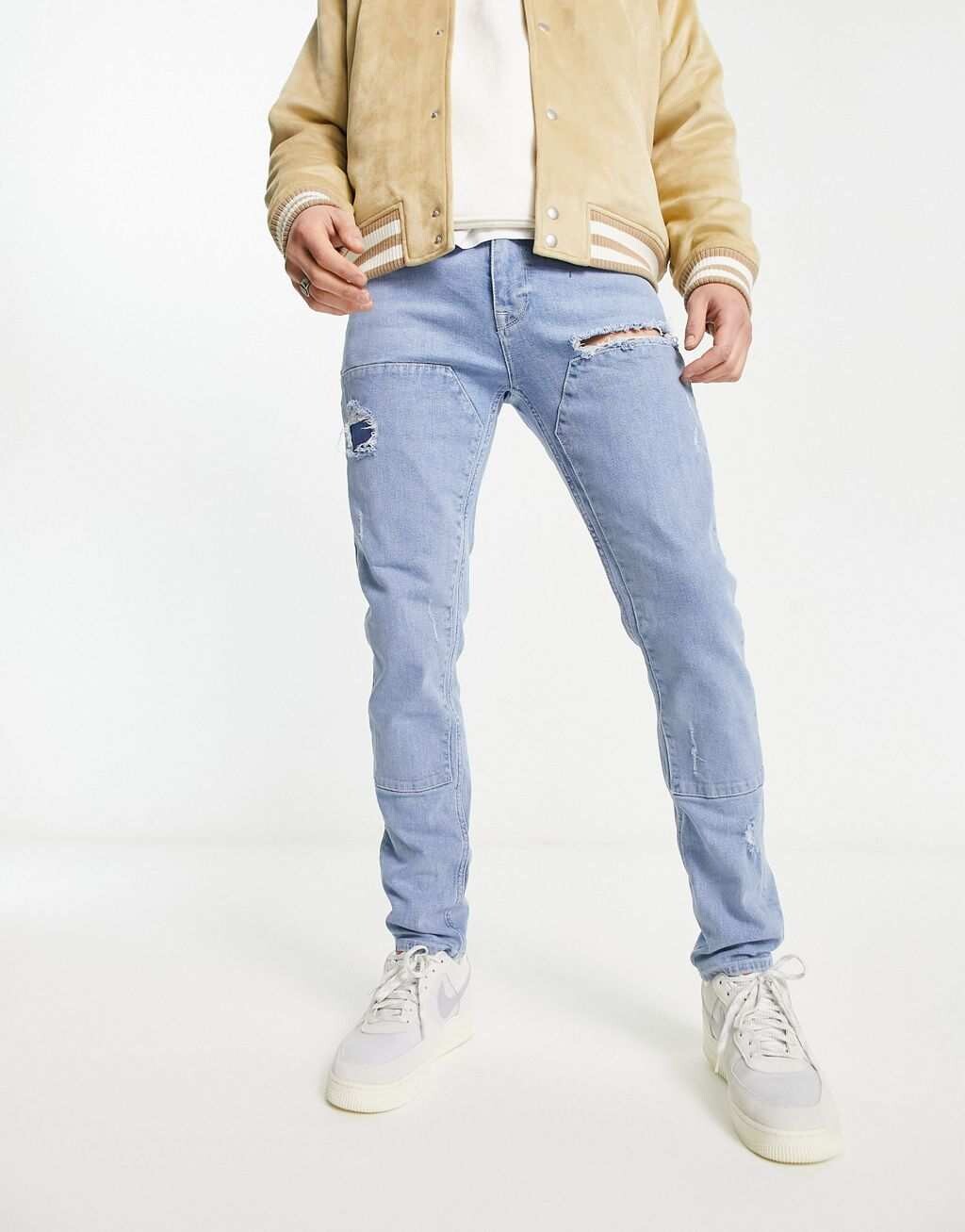 Светло-синие джинсы скинни ASOS DESIGN с выкроенными вставками и пришитыми вставками
Светло-синие джинсы скинни ASOS DESIGN с выкроенными вставками и пришитыми вставками