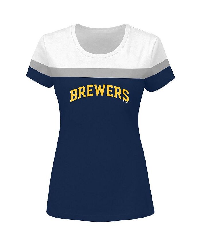 Женская бело-темно-синяя футболка с цветными блоками Milwaukee Brewers больших размеров Profile, белый
Женская бело-темно-синяя футболка с цветными блоками Milwaukee Brewers больших размеров Profile, белый