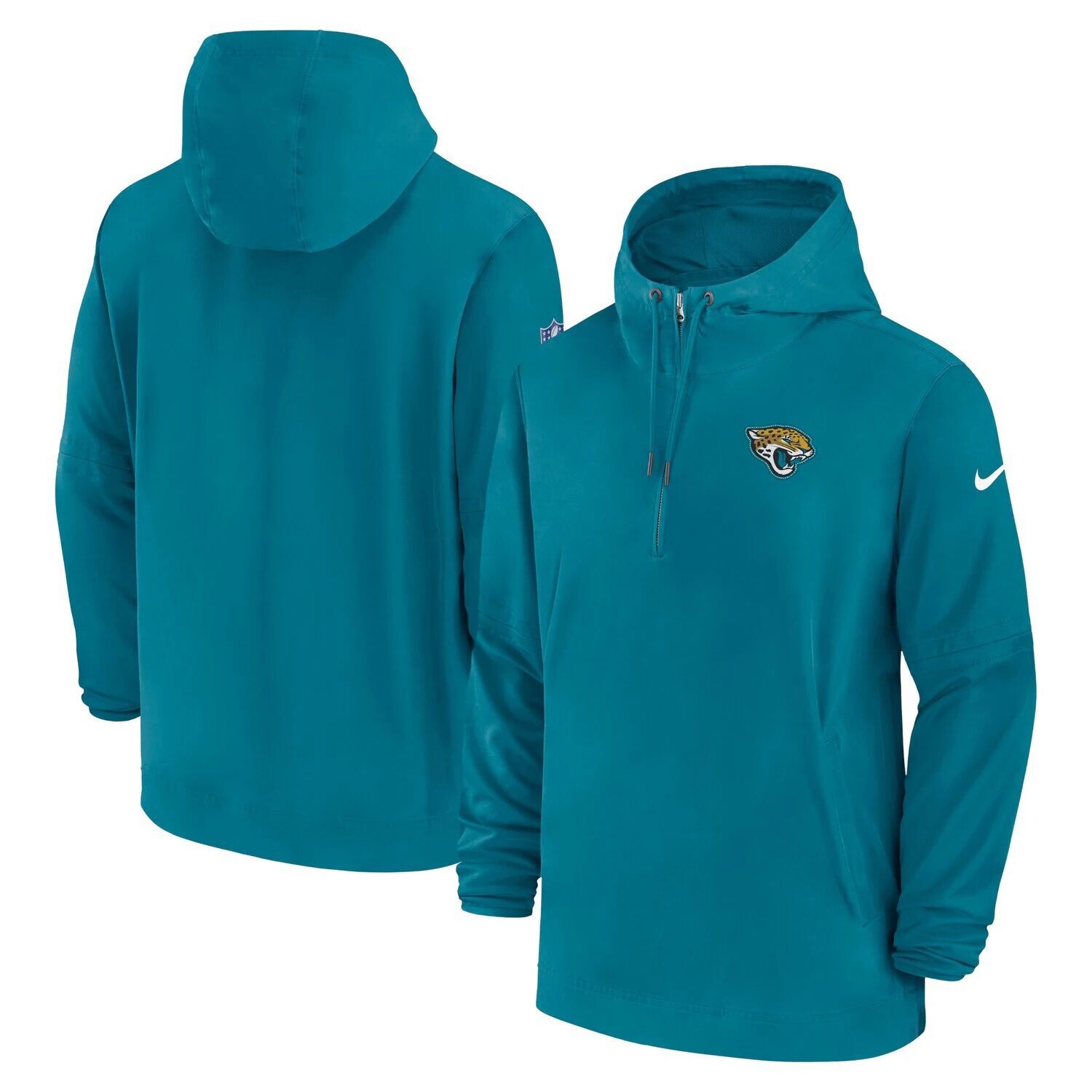 Мужская темно-бирюзовая толстовка с капюшоном на молнии Jacksonville Jaguars Sideline Nike
Мужская темно-бирюзовая толстовка с капюшоном на молнии Jacksonville Jaguars Sideline Nike