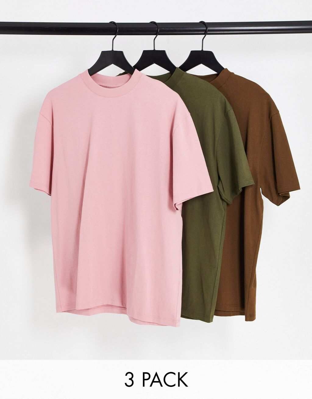 Комплект оверсайз-футболок Topman из трех цветов коричневого, яркого хаки и розового цветов, Розовый
Комплект оверсайз-футболок Topman из трех цветов коричневого, яркого хаки и розового цветов, Розовый