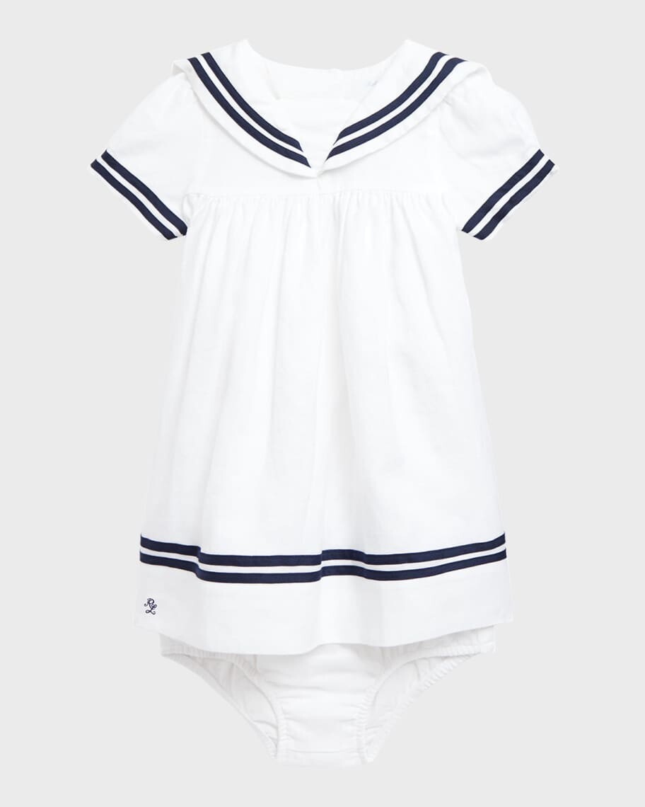Льняное матросское платье и шаровары для девочки, размер 9–24 м Ralph Lauren Childrenswear
Льняное матросское платье и шаровары для девочки, размер 9–24 м Ralph Lauren Childrenswear