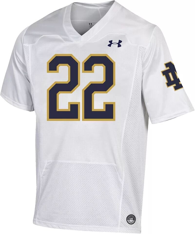 Мужская белая футбольная майка Under Armour Notre Dame Fighting Irish № 22, белая реплика
Мужская белая футбольная майка Under Armour Notre Dame Fighting Irish № 22, белая реплика