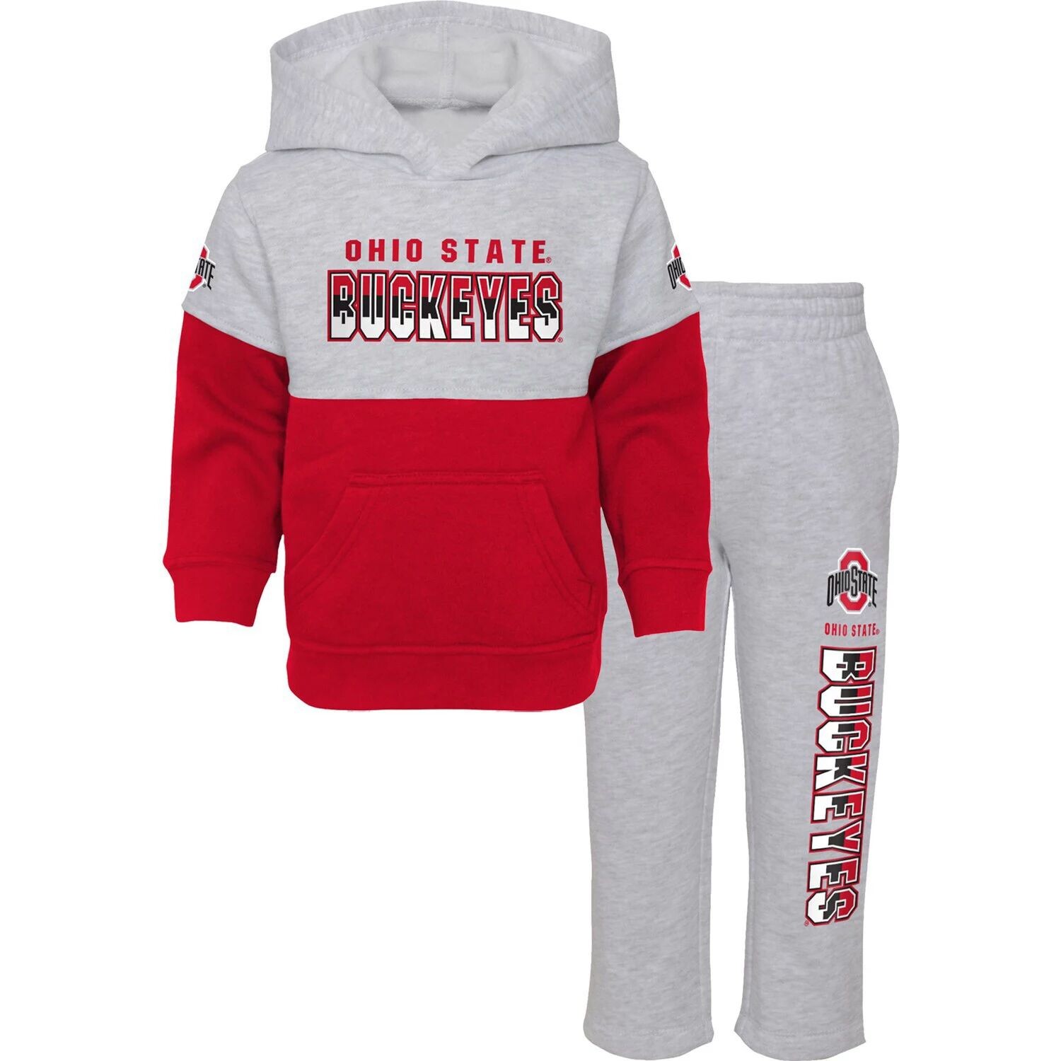 Набор из пуловера с капюшоном и брюк для младенцев Heather Grey/Scarlet Ohio State Buckeyes Playmaker Outerstuff
Набор из пуловера с капюшоном и брюк для младенцев Heather Grey/Scarlet Ohio State Buckeyes Playmaker Outerstuff