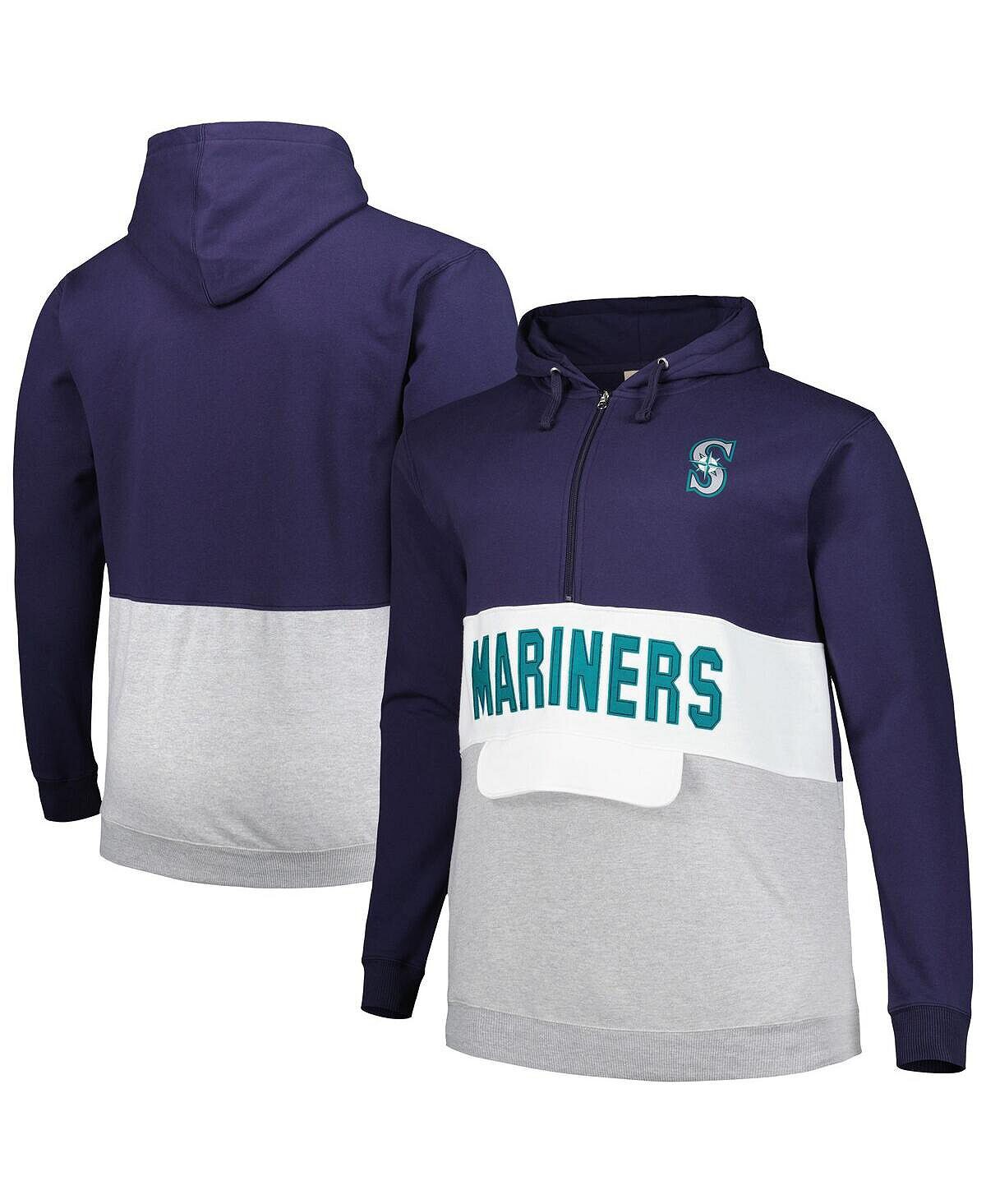 Мужская темно-синяя, белая толстовка с капюшоном из флиса Seattle Mariners Big and Tall с молнией до половины длины Profile, Синий
Мужская темно-синяя, белая толстовка с капюшоном из флиса Seattle Mariners Big and Tall с молнией до половины длины Profile, Синий