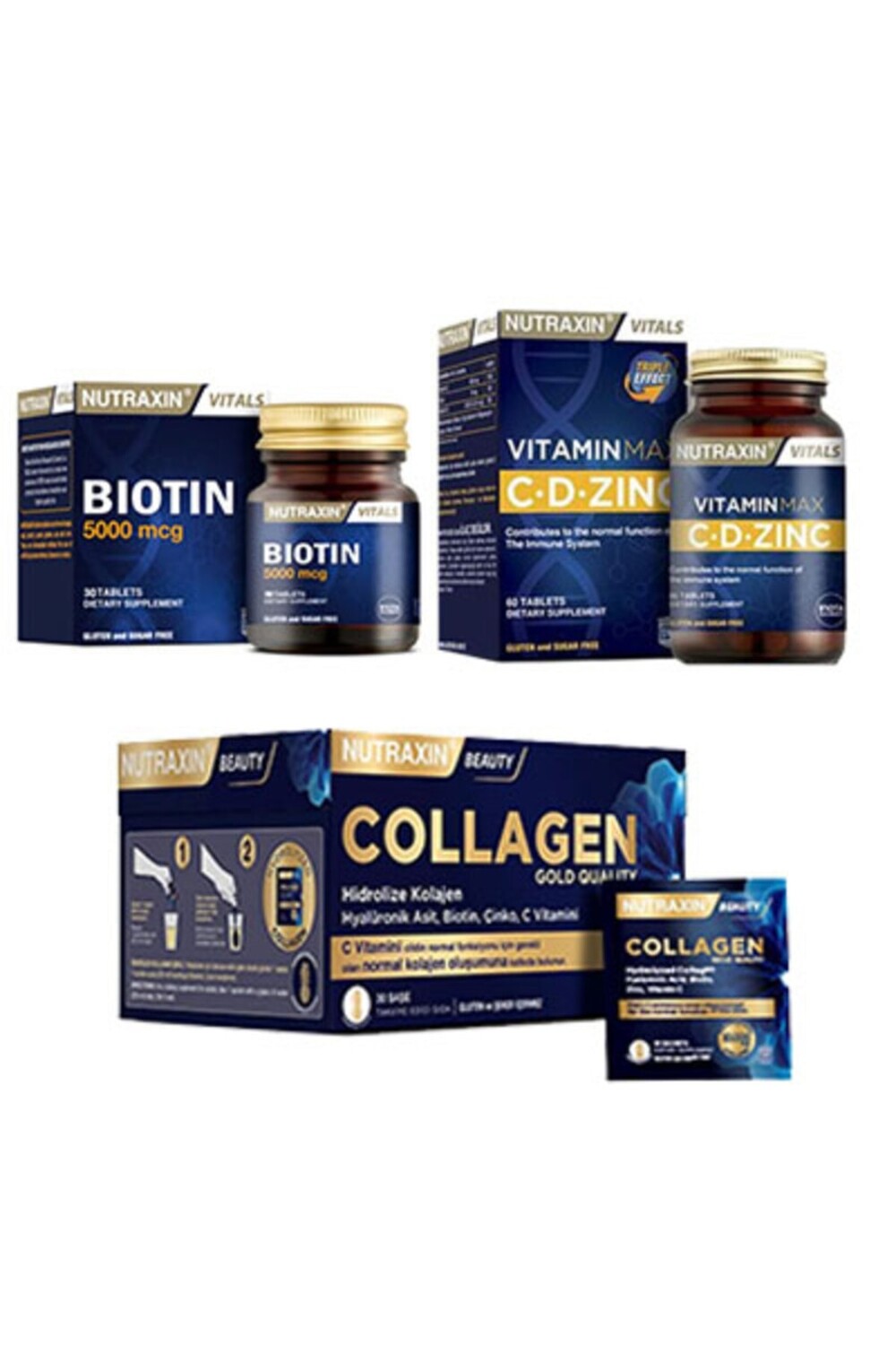 Nutraxin Биотин 30 таблеток и золотой коллаген 10 пакетиков и витамин Max CD Zinc
Nutraxin Биотин 30 таблеток и золотой коллаген 10 пакетиков и витамин Max CD Zinc