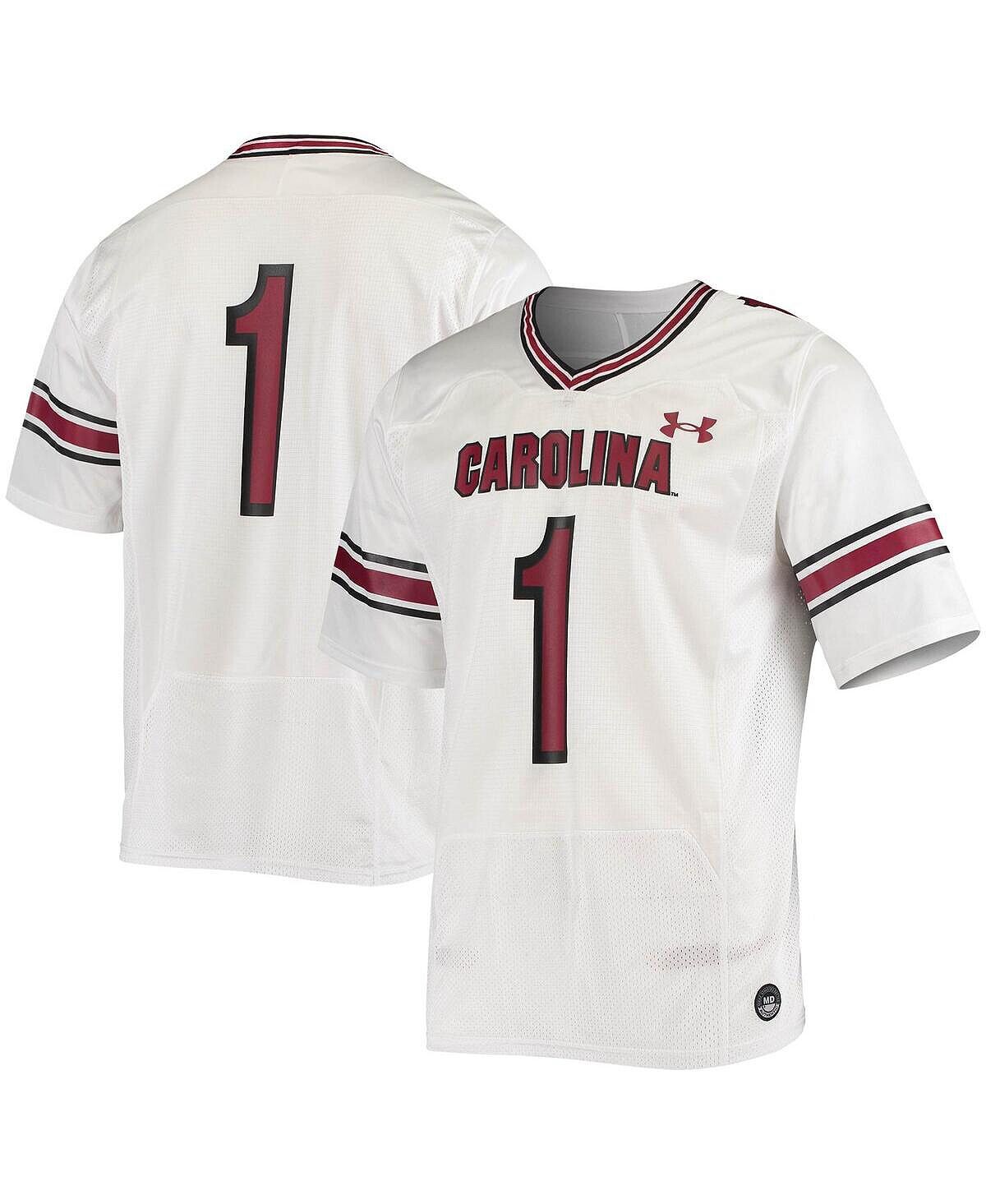Мужская белая футболка с логотипом № 1 South Carolina Gamecocks, реплика футбольного джерси Under Armour, Белый
Мужская белая футболка с логотипом № 1 South Carolina Gamecocks, реплика футбольного джерси Under Armour, Белый