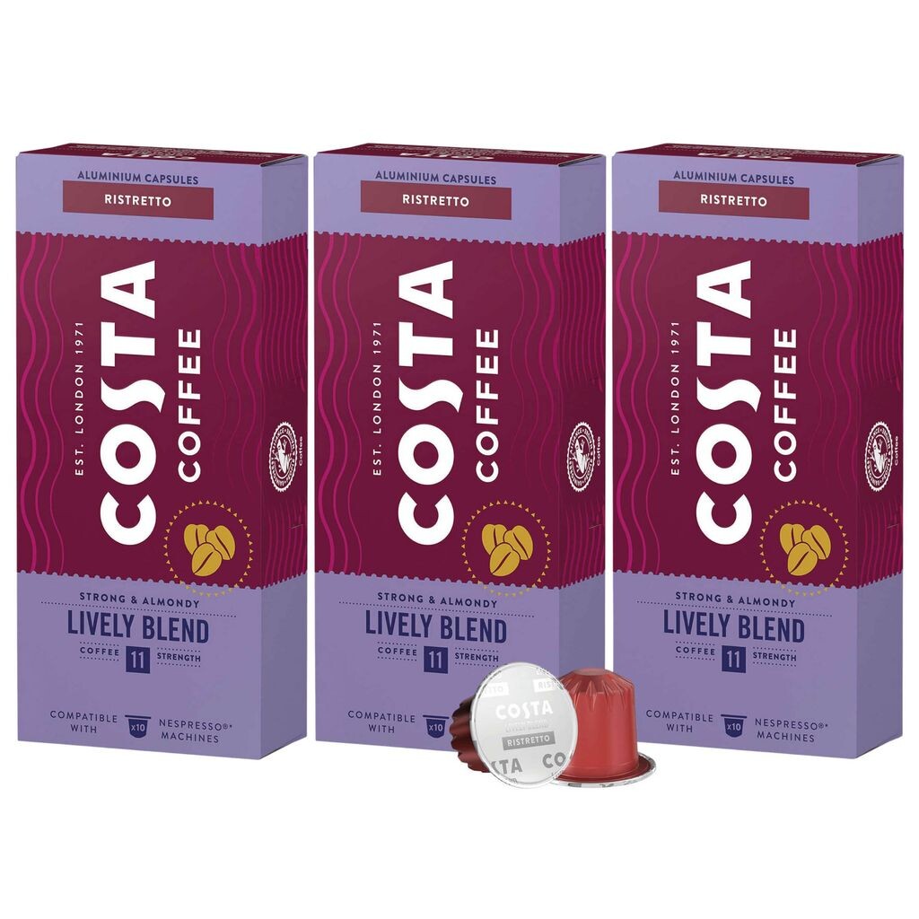 Кофейные капсулы Costa Coffee Lively Blend, совместимые с Nespresso RISTRETTO, 30 капсул sarcia.eu
Кофейные капсулы Costa Coffee Lively Blend, совместимые с Nespresso RISTRETTO, 30 капсул sarcia.eu