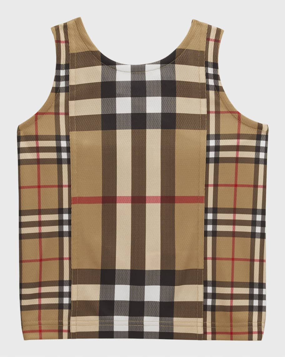 Майка Martie из дышащей сетки для мальчиков с принтом в клетку, размер 3–14 Burberry
Майка Martie из дышащей сетки для мальчиков с принтом в клетку, размер 3–14 Burberry