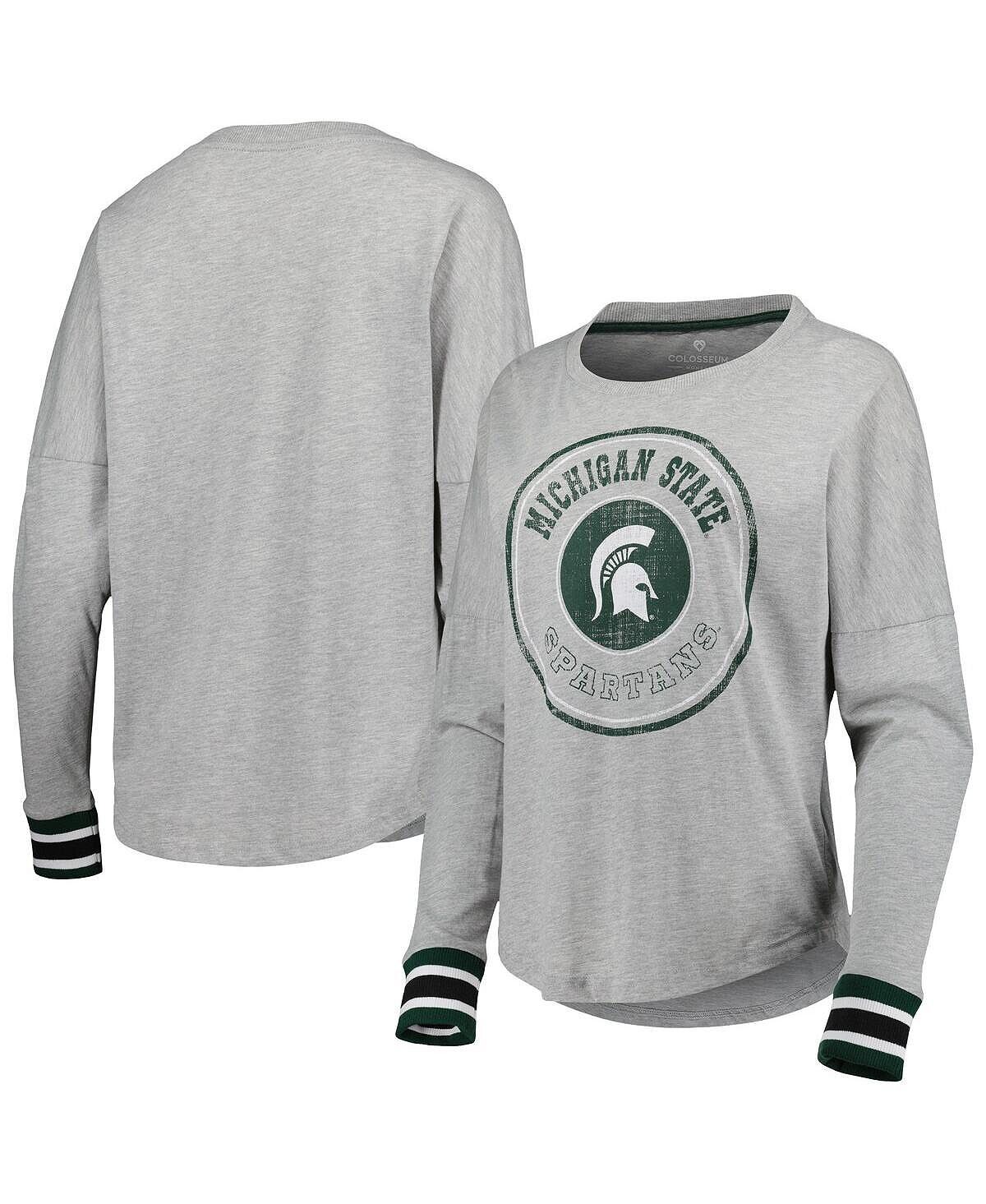 Женская серая футболка Michigan State Spartans Andy с длинным рукавом Colosseum, Серый
Женская серая футболка Michigan State Spartans Andy с длинным рукавом Colosseum, Серый