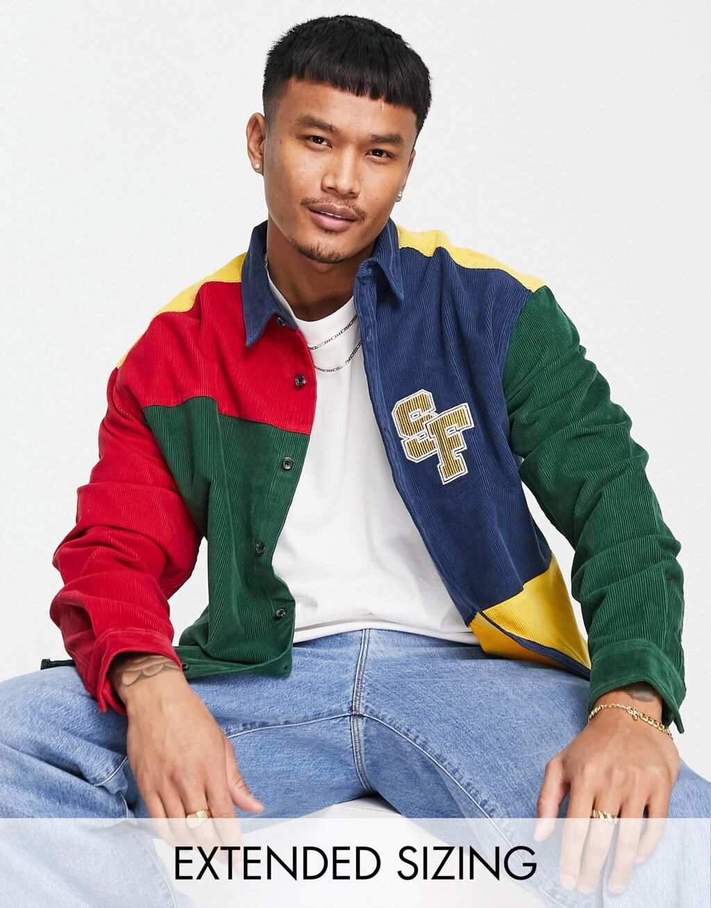 Объемная вельветовая рубашка в стиле 90-х годов ASOS DESIGN в университетских колор-блоках с вышивкой на груди
Объемная вельветовая рубашка в стиле 90-х годов ASOS DESIGN в университетских колор-блоках с вышивкой на груди