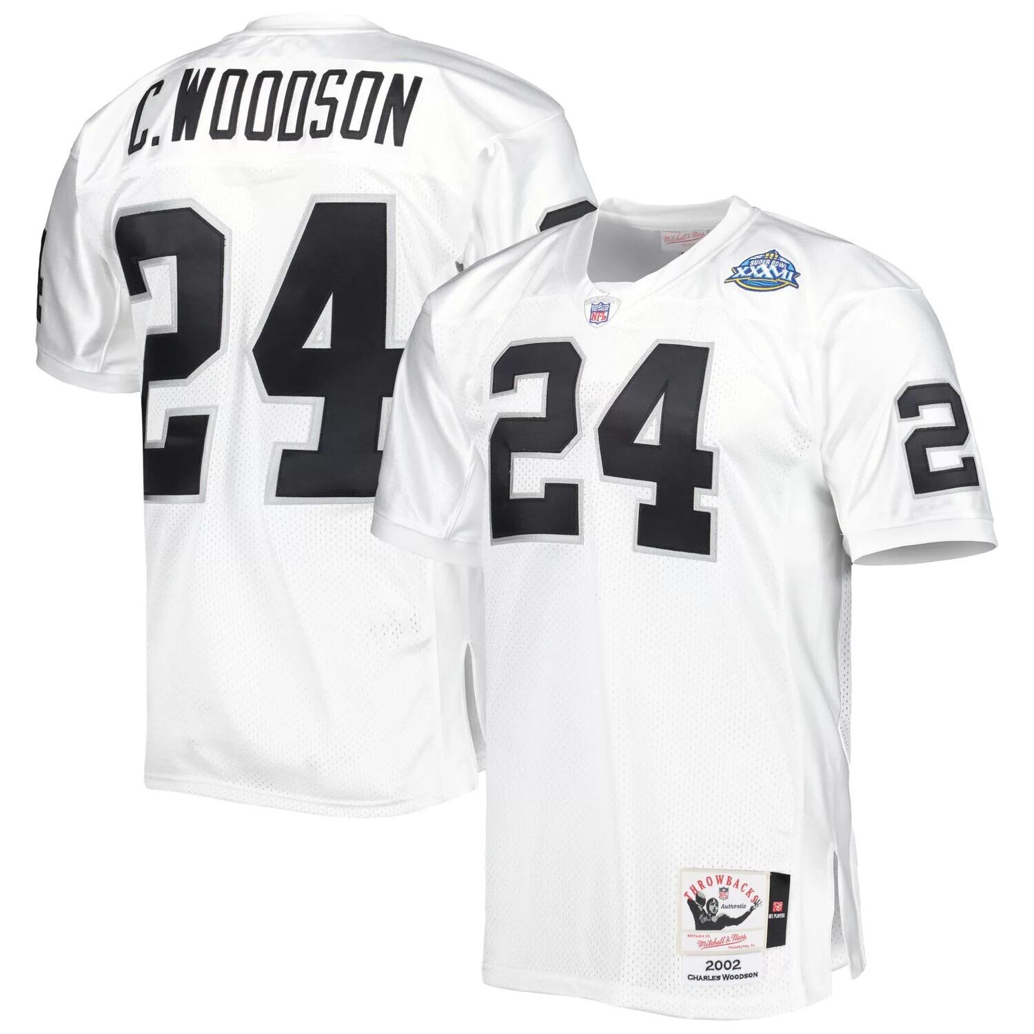 Мужская белая футболка Mitchell & Ness Charles Woodson Las Vegas Raiders Super Bowl XXXVII 2002, аутентичная майка игрока в отставке, Белый
Мужская белая футболка Mitchell & Ness Charles Woodson Las Vegas Raiders Super Bowl XXXVII 2002, аутентичная майка игрока в отставке, Белый