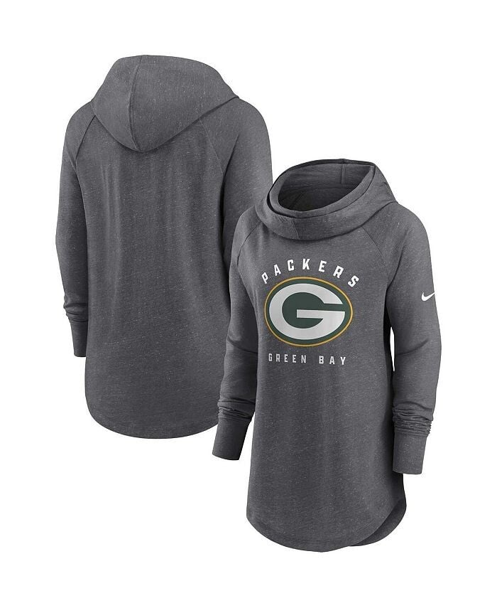 Женский пуловер с капюшоном цвета древесного угля Heather Green Bay Packers реглан с воротником-воронкой Nike, черный
Женский пуловер с капюшоном цвета древесного угля Heather Green Bay Packers реглан с воротником-воронкой Nike, черный