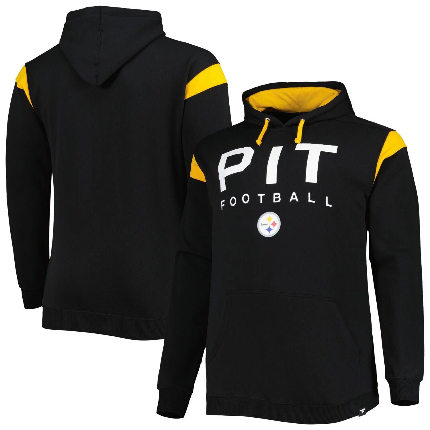Мужской черный пуловер с капюшоном Pittsburgh Steelers Big & Tall Call the Shots с логотипом Fanatics
Мужской черный пуловер с капюшоном Pittsburgh Steelers Big & Tall Call the Shots с логотипом Fanatics