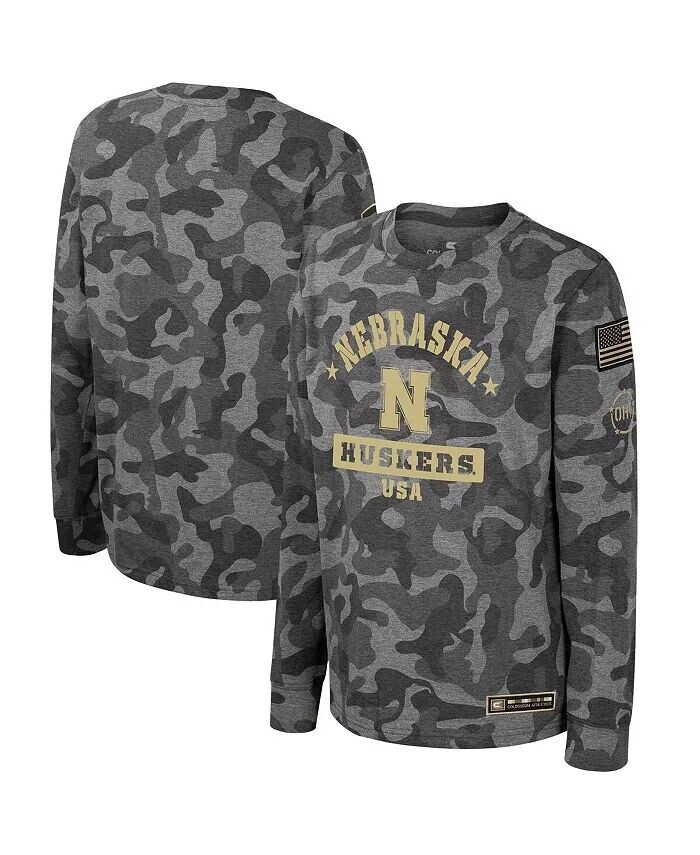 Футболка с длинным рукавом Big Boys Camo Nebraska Huskers OHT в военном стиле с признательностью Dark Star Colosseum, серый
Футболка с длинным рукавом Big Boys Camo Nebraska Huskers OHT в военном стиле с признательностью Dark Star Colosseum, серый