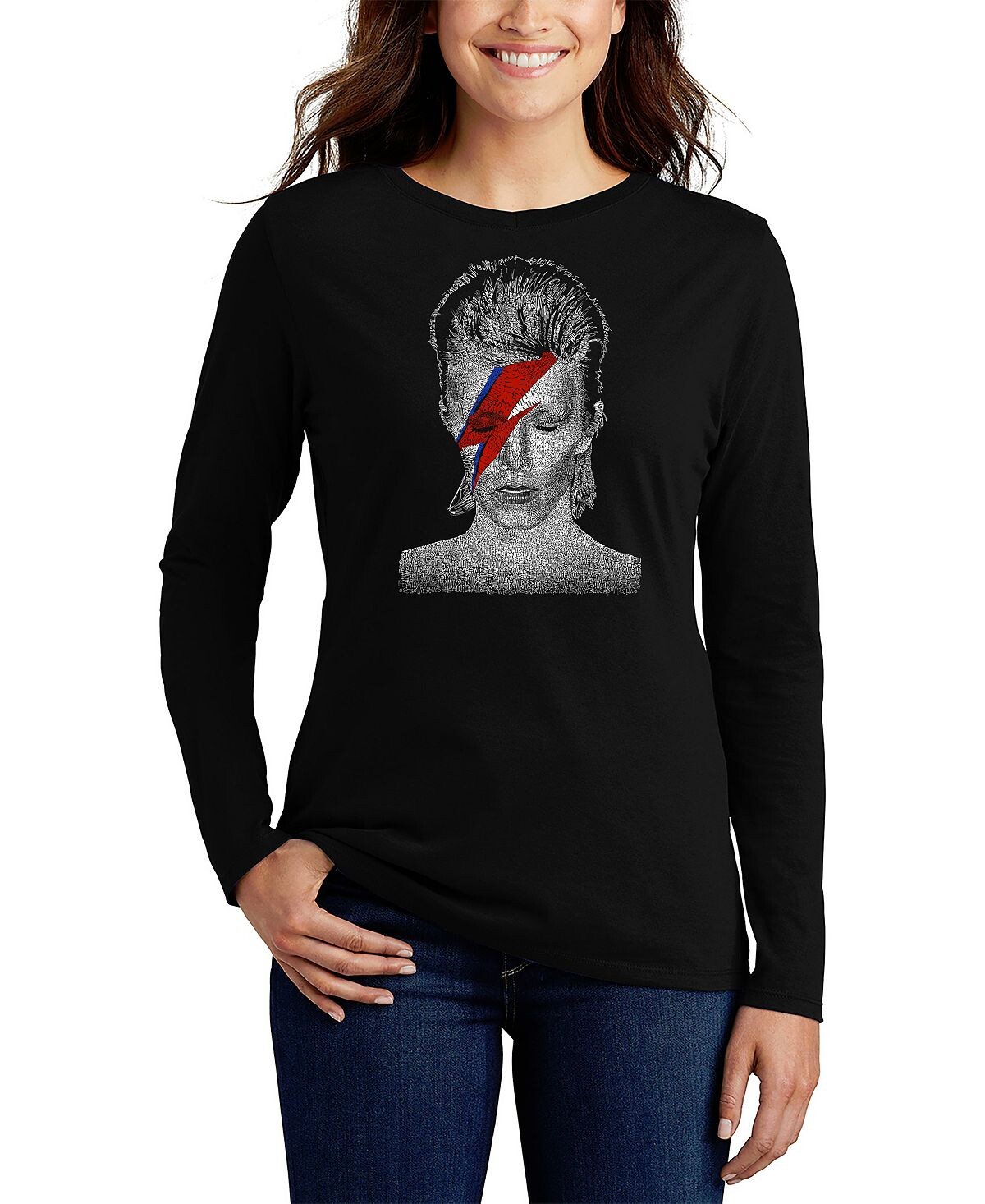 Женская футболка с длинным рукавом david bowie aladdin sane word art LA Pop Art, черный
Женская футболка с длинным рукавом david bowie aladdin sane word art LA Pop Art, черный
